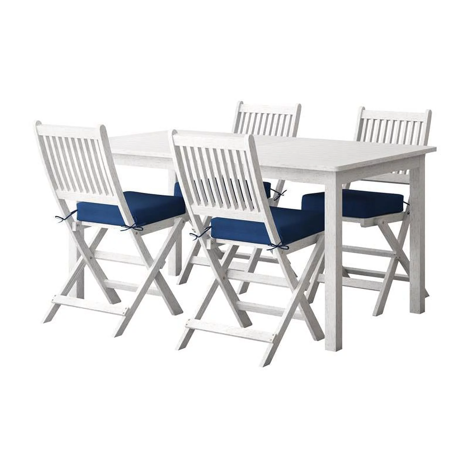 Afuera Living 5 Piece White Washed Wood Outdoor Dining Set