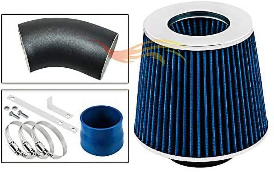 RW SERIES - MATTE BLACK PIPE BLUE - SHORT RAM INTAKE Compatible For 06-07 Chevy Malibu/PONTIAC G6 3.9L V6