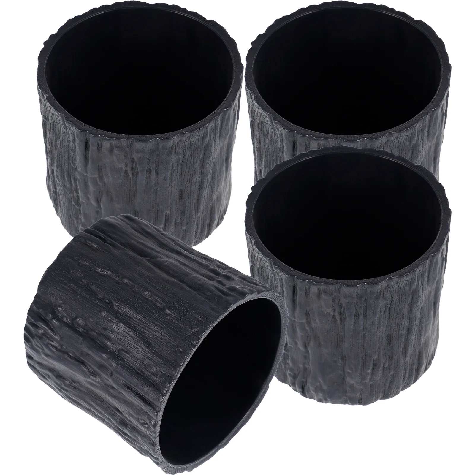 Tree Planter Flowerpot Containers Stump House Orchid Dining Table Plastic 4 Pcs