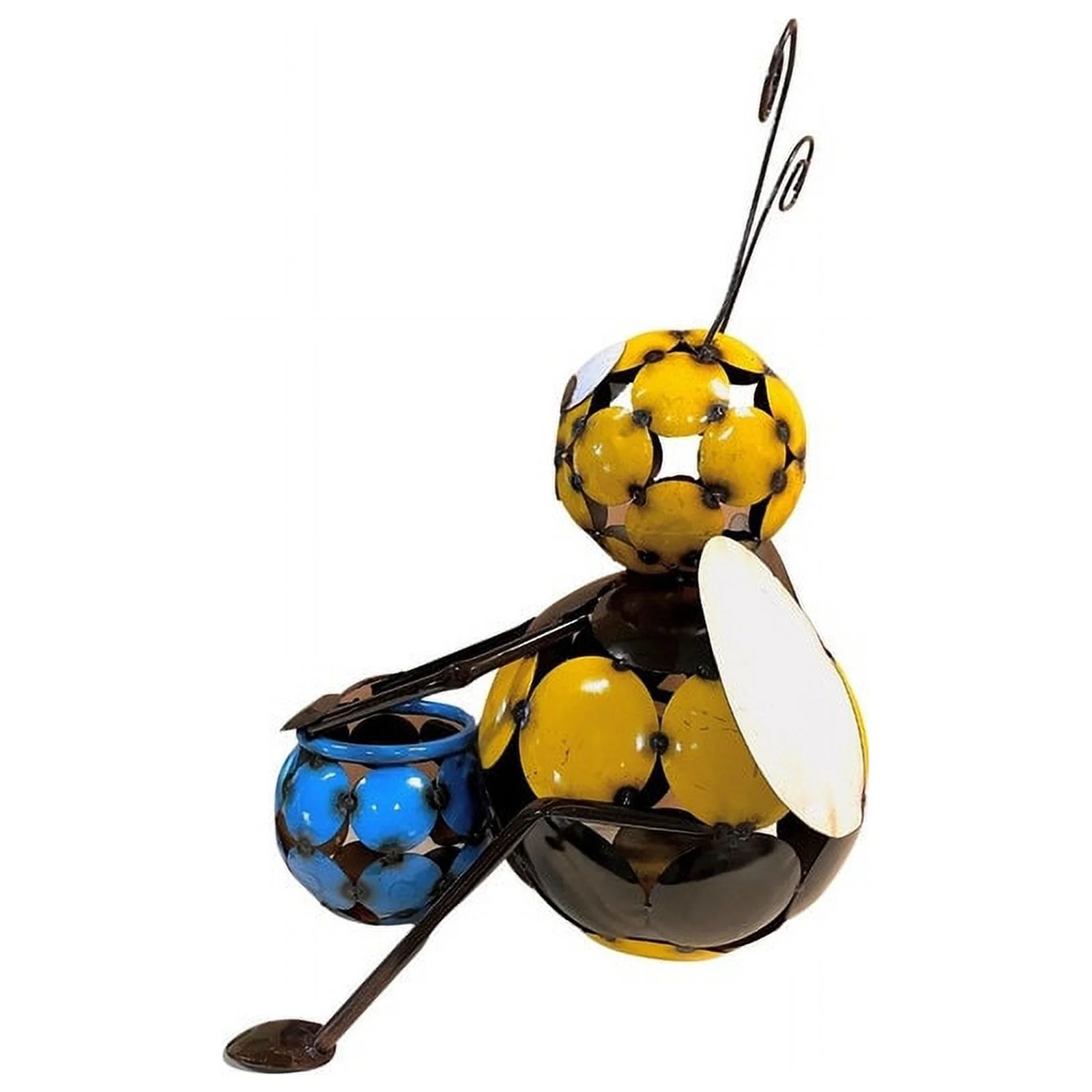 Rustic Arrow Metal Circle Bee with Pot