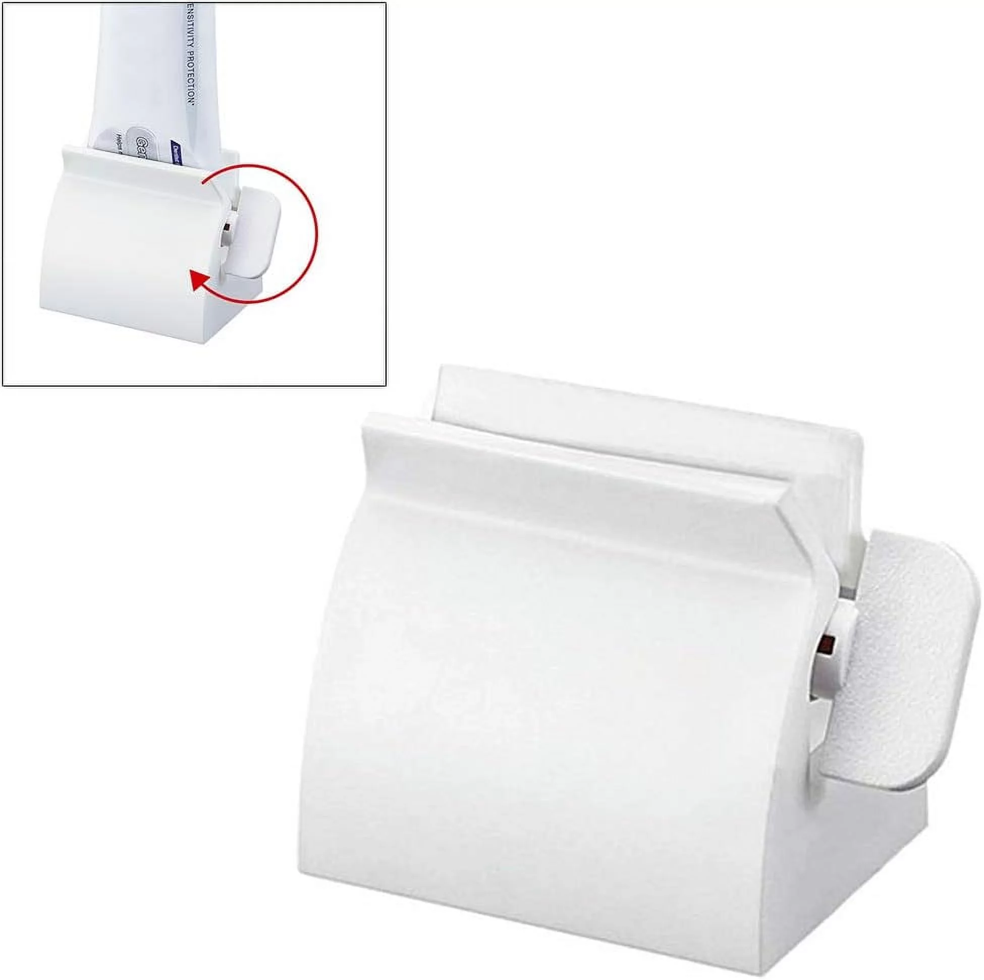 Toothpaste Press,Rolling Tube Toothpaste Squeezer Saving Face Wash Toothpaste Suitable for Bathroom Toilets (White)