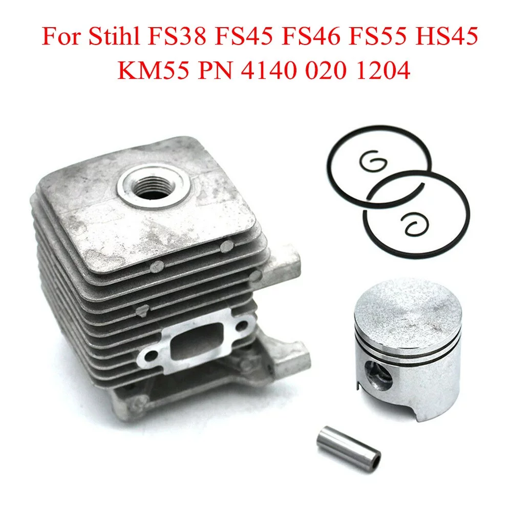For Stihl Cylinder Piston Kit FS38 FS45 FS46 FS55 HS45 KM55 PN 4140 020 1204