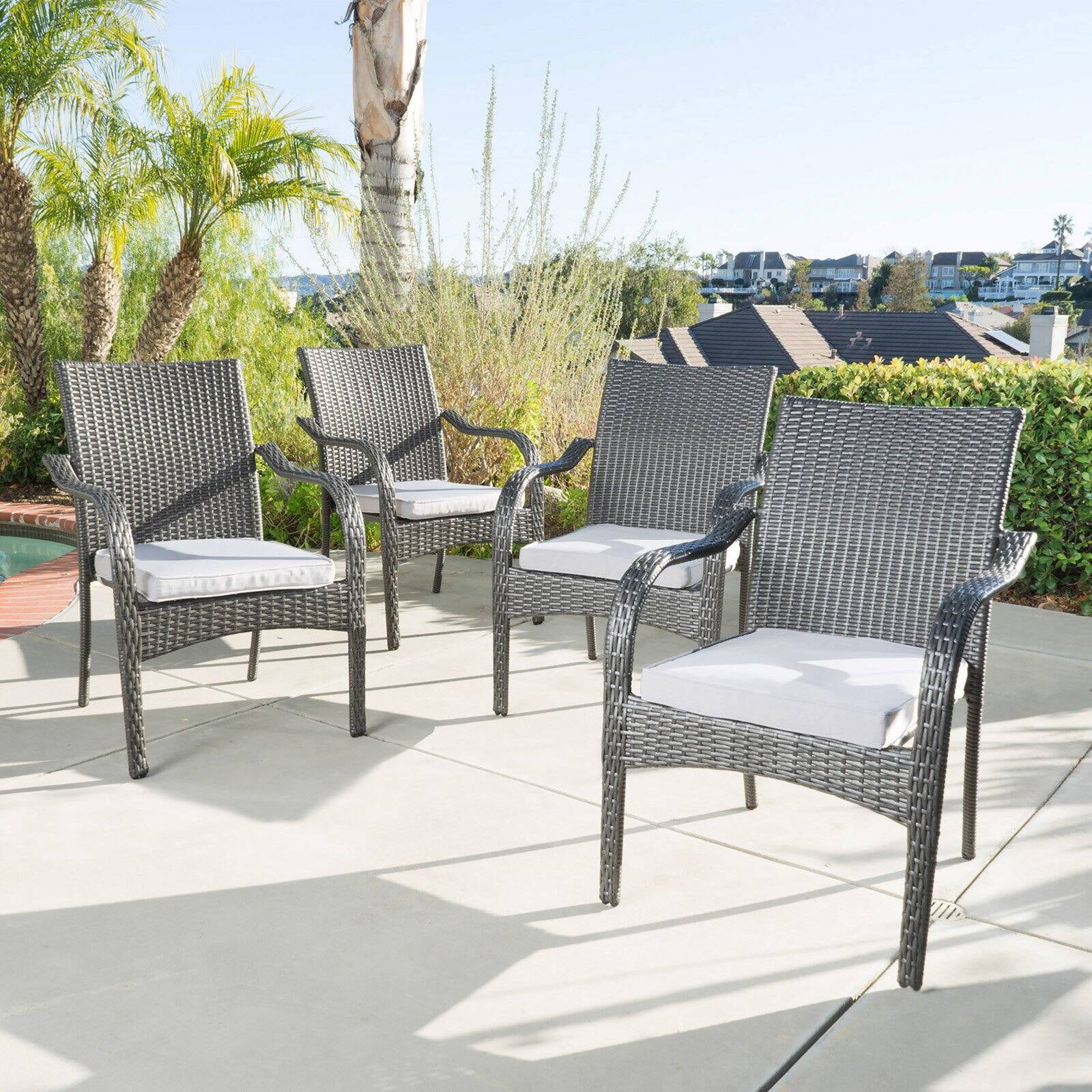 Solomon Wicker Stacking Chairs - Set of 4