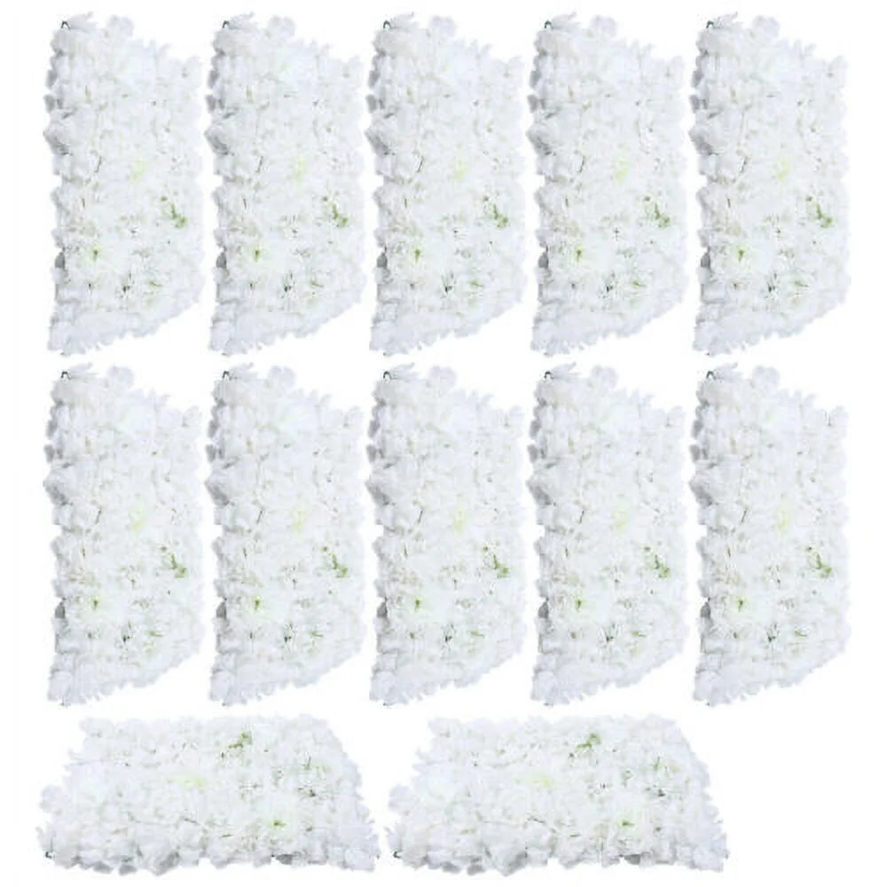 12*Artificial Flower Wall Panel Hydrangea Rose Photo Backdrop Wedding Home Decor