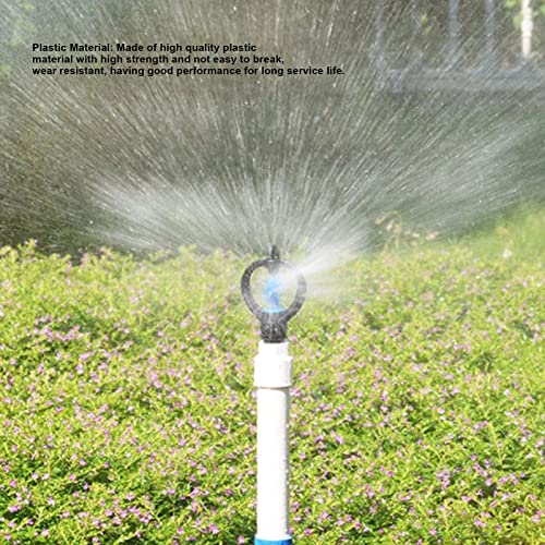 Lawn Water Sprinkler, 15Pcs Gentle Lawn Sprinkler Head 360° Automatic Rotation, Plastic G1/2 External Thread Lawn Sprinkler Nozzle, for Cooling (4 Point Medium Distance Round Wheel Sprinkler)