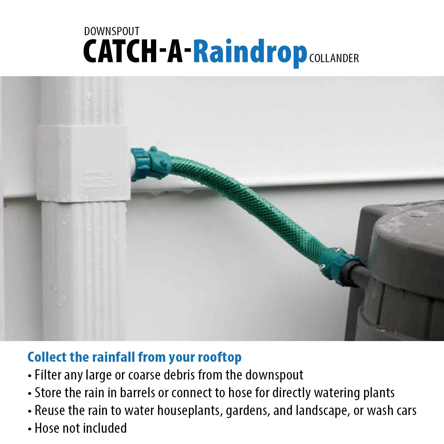 Downspout Rainwater Collection Diverter Connector System Colander with Filter, 2