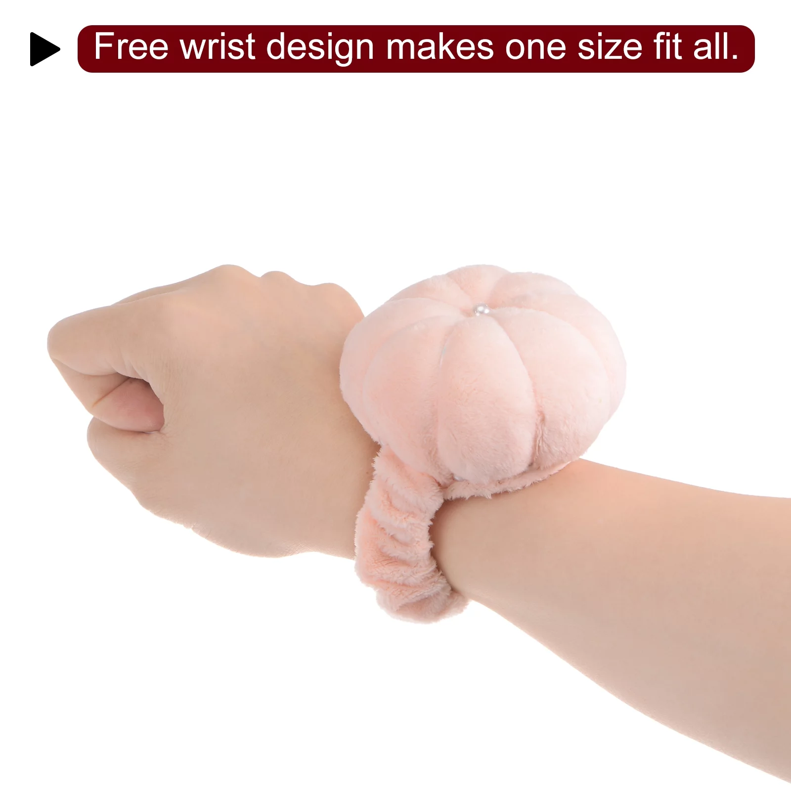 Uxcell Wrist Pin Cushions Band Pincushion with Adjustable Elastic Strap, Pink