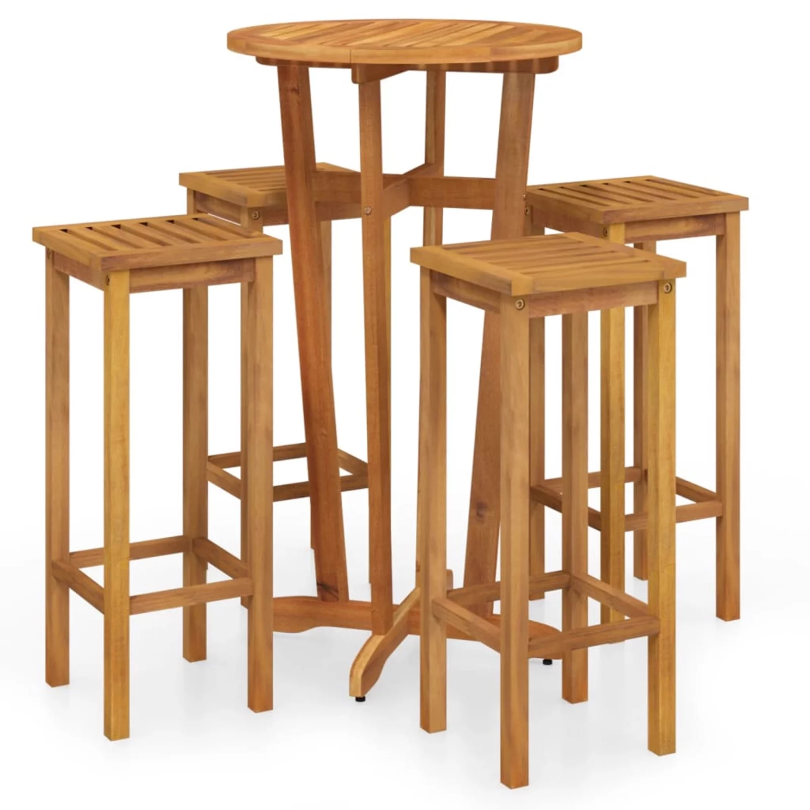 Andoer parcel,3154385 Set Wood And Chairs Set 5 PieceTable Set Table And Set Patio Table Patio Set 4 Stool Chairs Stool Chairs Wooden Barash Set Furniture Set Chairs Wooden Patio Rewis