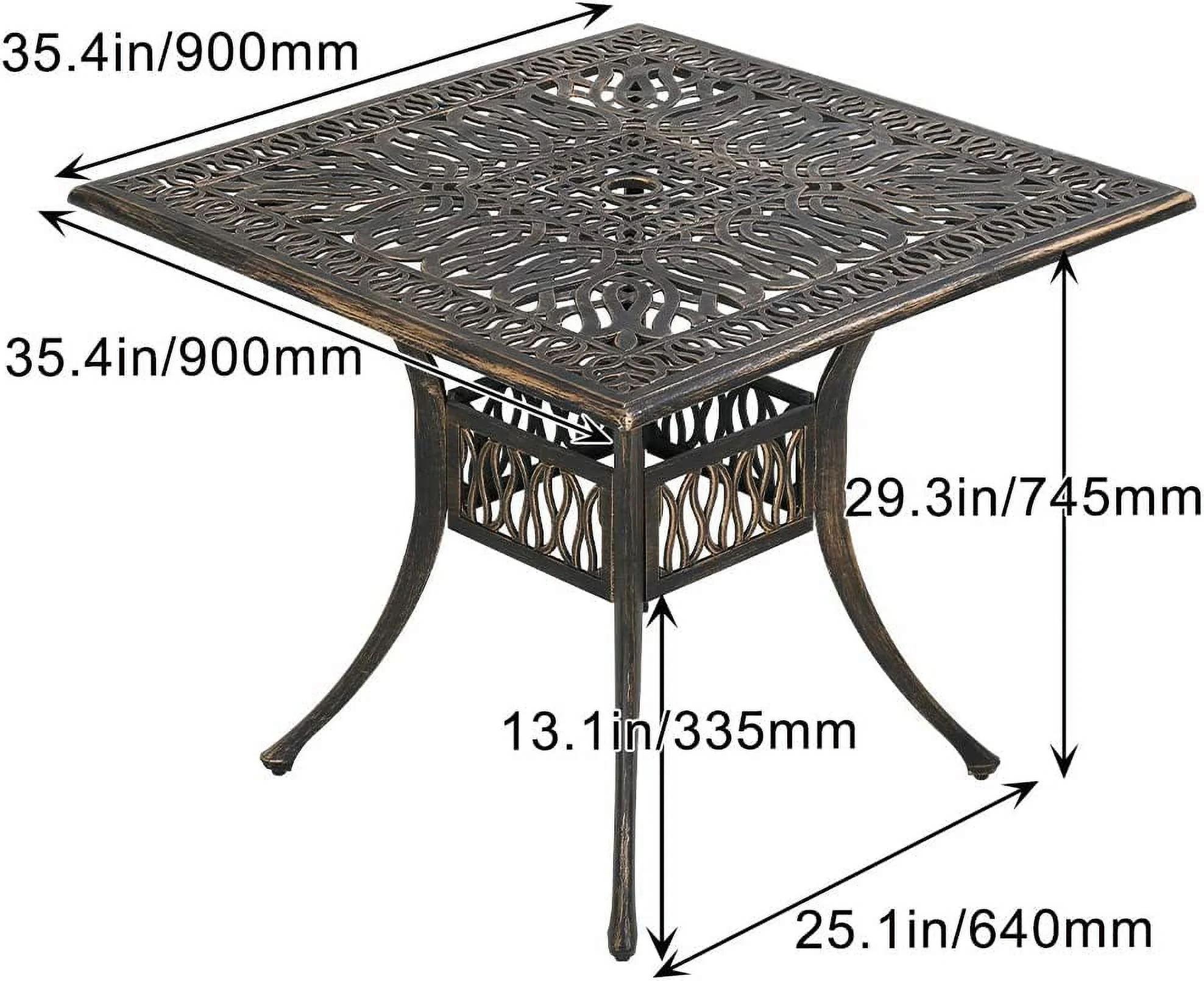 Patio Dining Table Outdoor Dining Table  Iron Patio Furniture Outdoor Table Patio Table Patio Furniture Weather Resistant