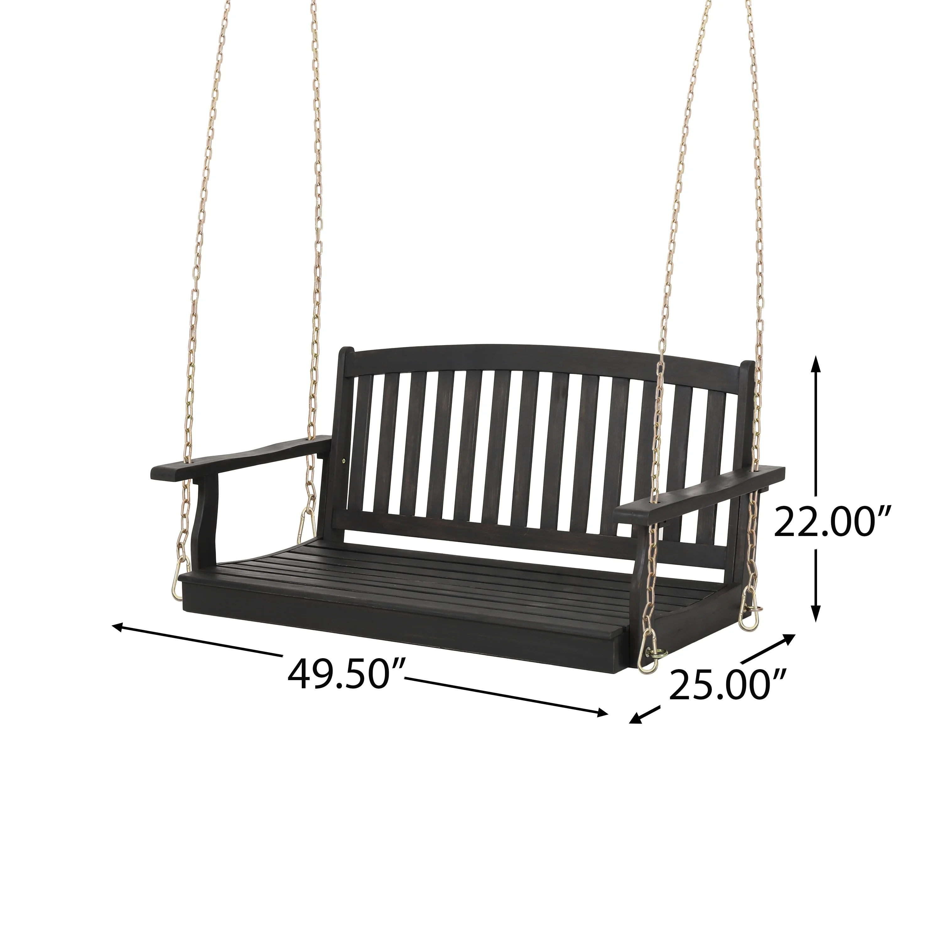 Relax in Style: Connor's Acacia Wood Porch Swing with Breathable Slat Seating