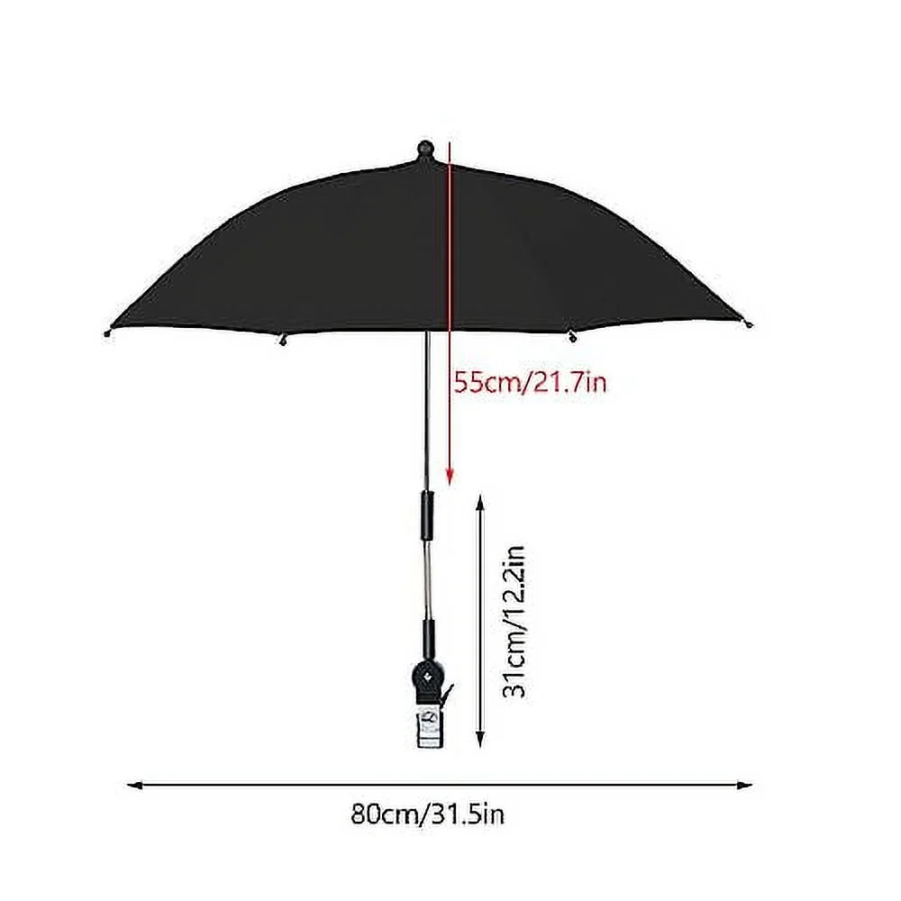 MINGZHE Beach Chair With Umbrella, Chair Umbrella With Clamp, Portable Umbrella With Stand, Portable Clamp on Patio Chair, Beach Chair, Stroller, Sport chair, Wheelchair and Wagon