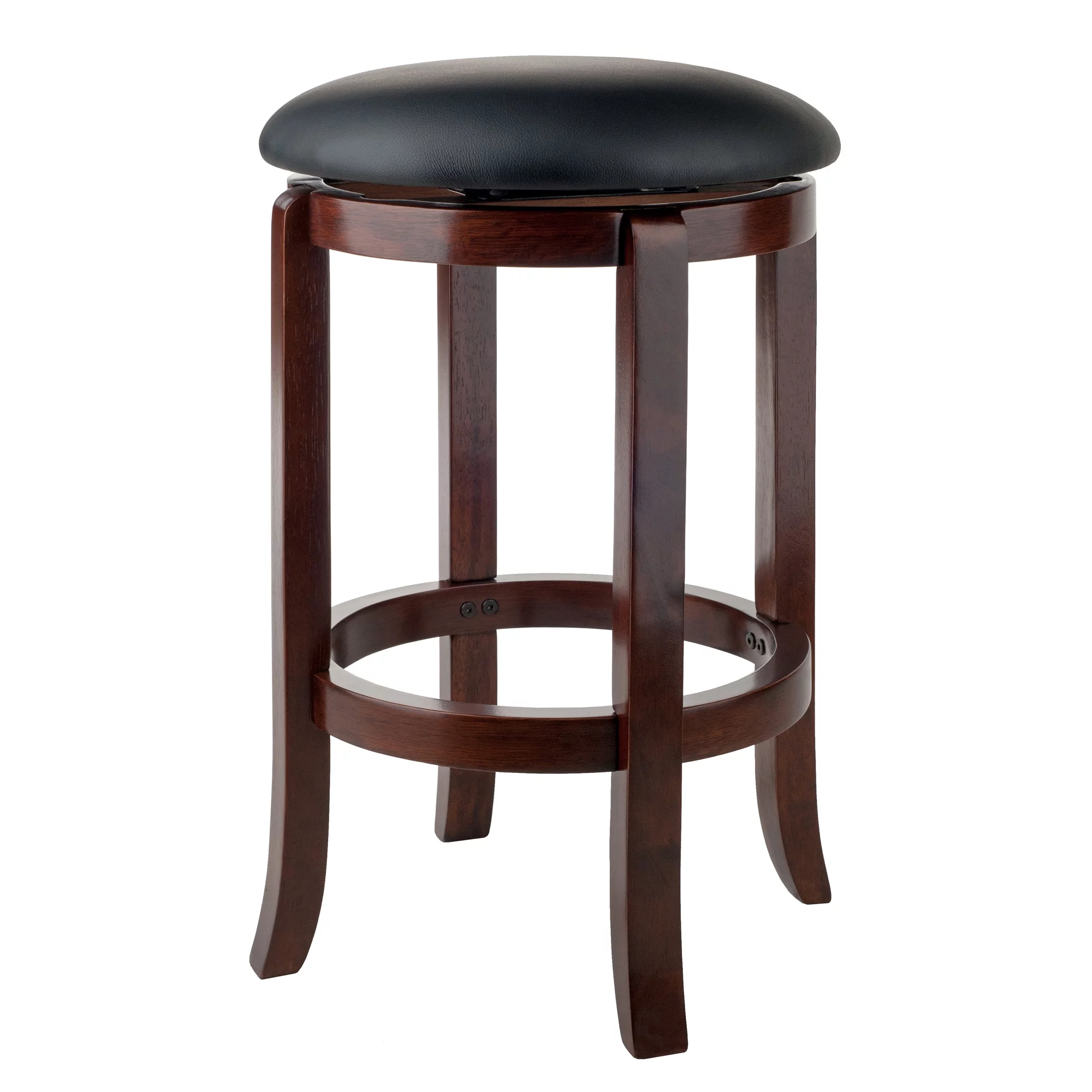 Winsome Wood Walcott Swivel Seat Counter Stool, Black and Walnut