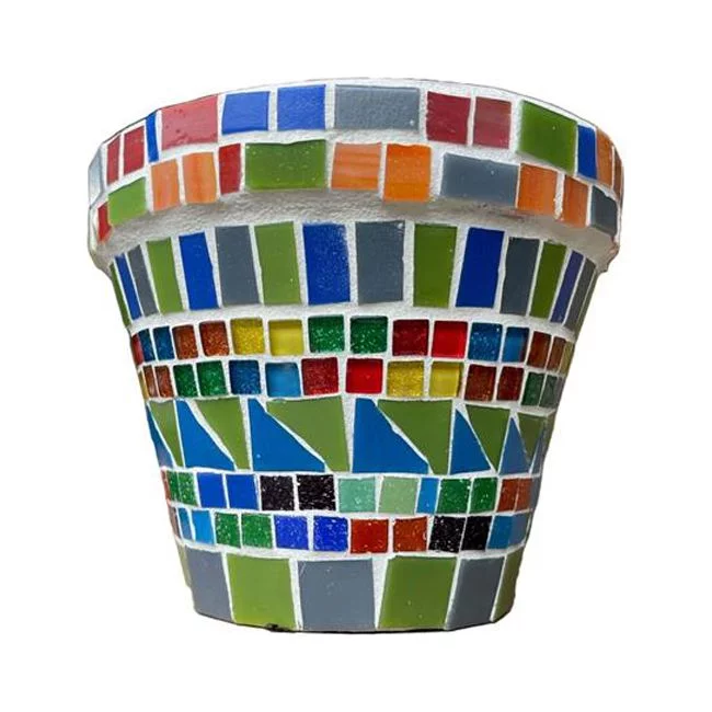 The Happy Nuggets AA1004 5 in. Mosaic Outdoor Pot