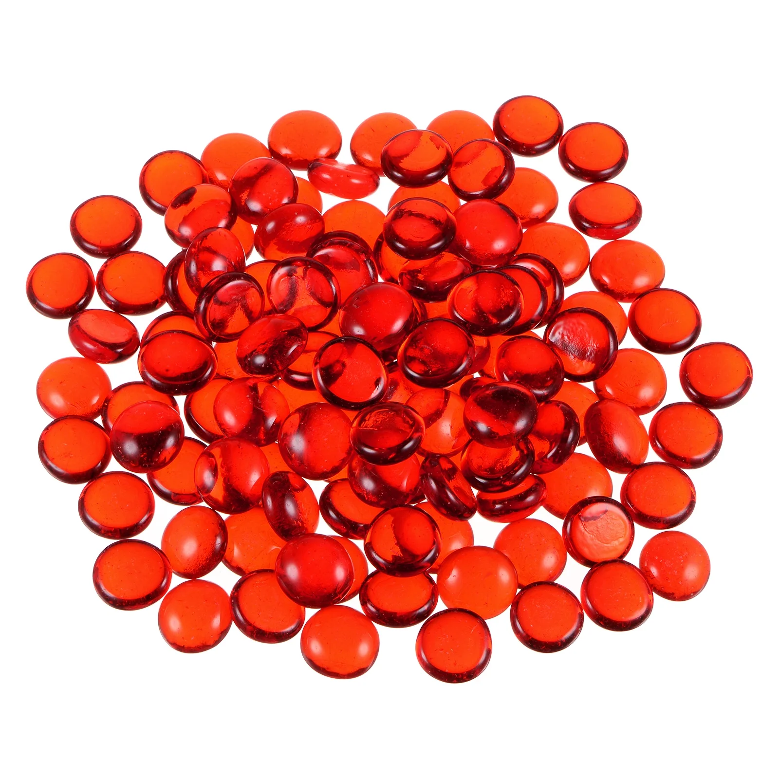 110pcs Fire Glass Beads for Fire Pit, Flat Marble Beads, Glass Pebbles, 17-19mm(2/3