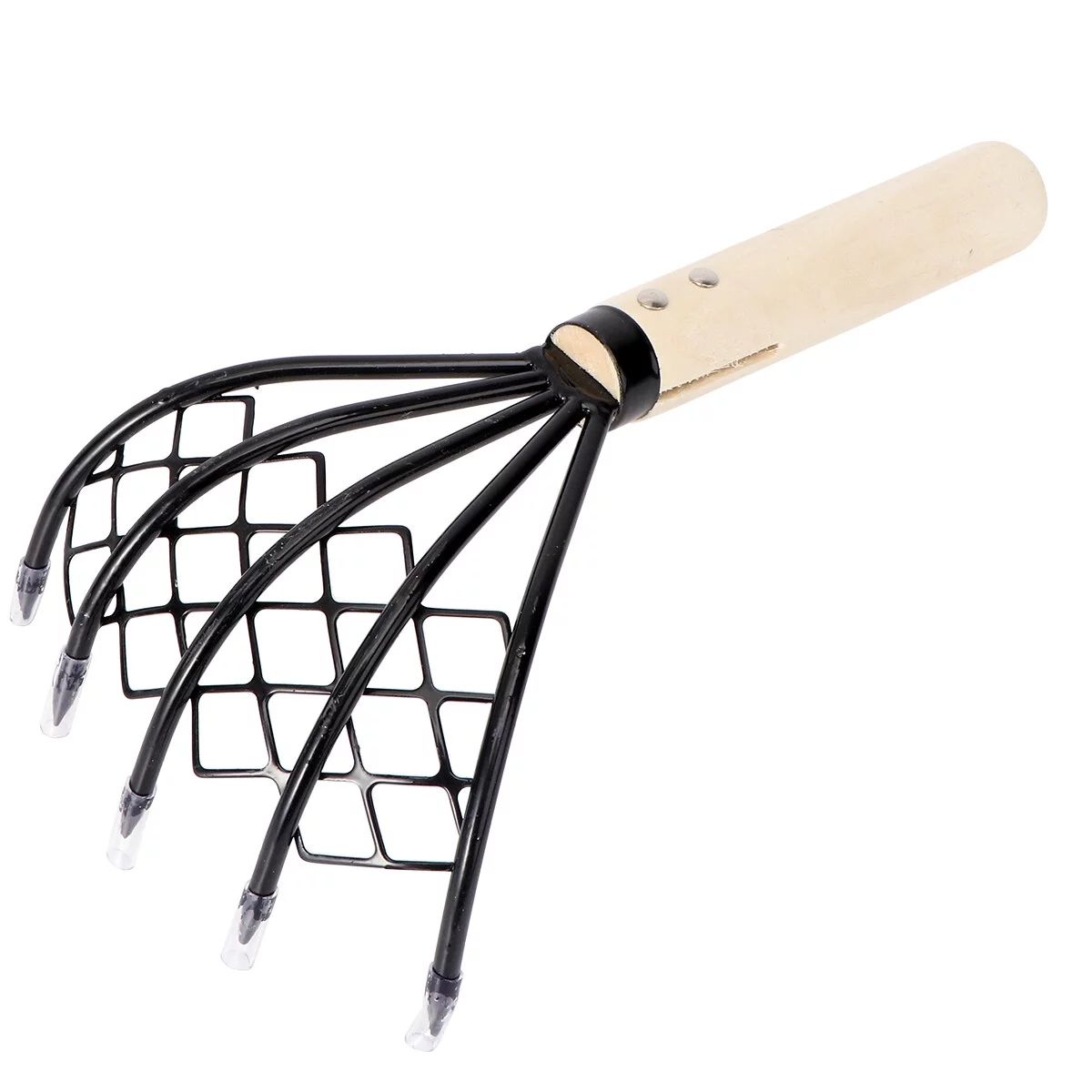 Gongxipen Sea Net Rake Oyster Shell Digging Rake Sludge Scraper Clam Seafood Digging Rake Wood Handle Dredge for Digging Black