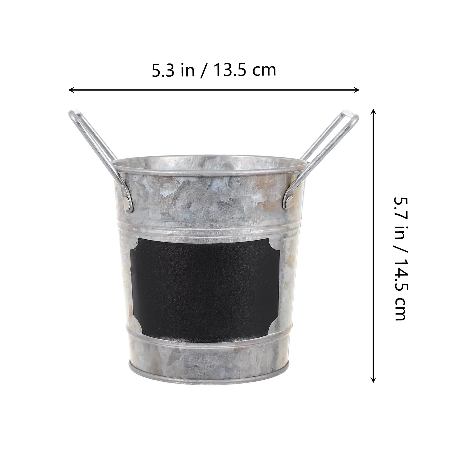 1pc Galvanized Iron Flower Pot Decorative Flowers Bucket Succulent Plant Bucket