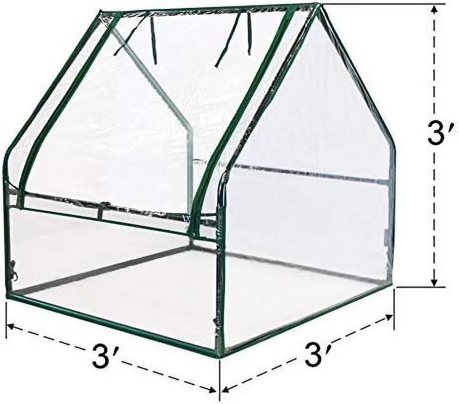 Mini Greenhouse Outdoor Plant Gardening Greenhouse Flower House (PVC, 3’L X 3’W X 3’H)