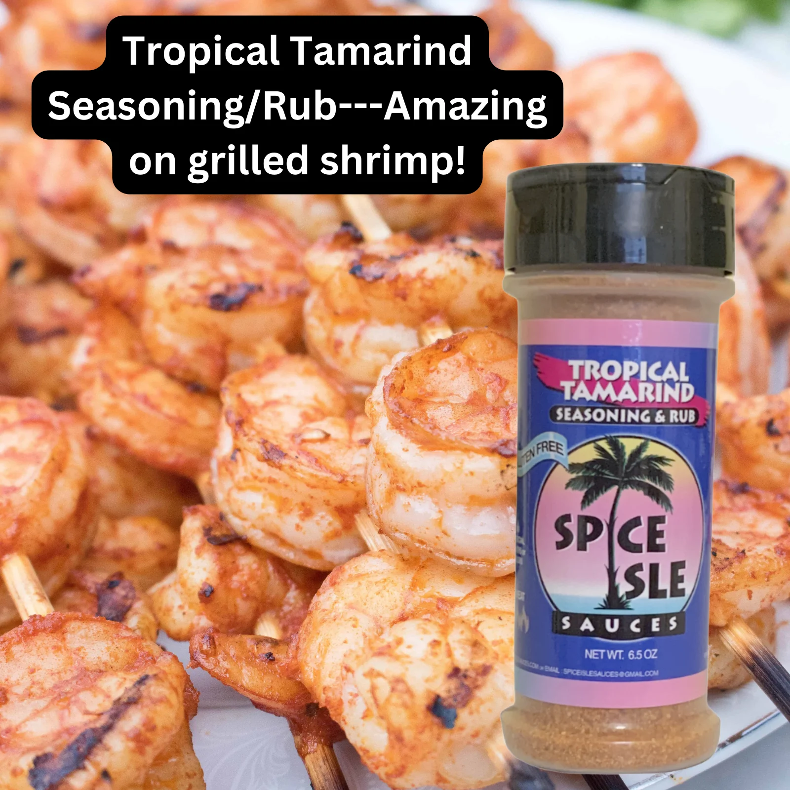 Spice Isle Sauces Tropical Tamarind Seasoning/Rub 2-pack, Mild Caribbean Blend with Tamarind, 2-6.5 oz