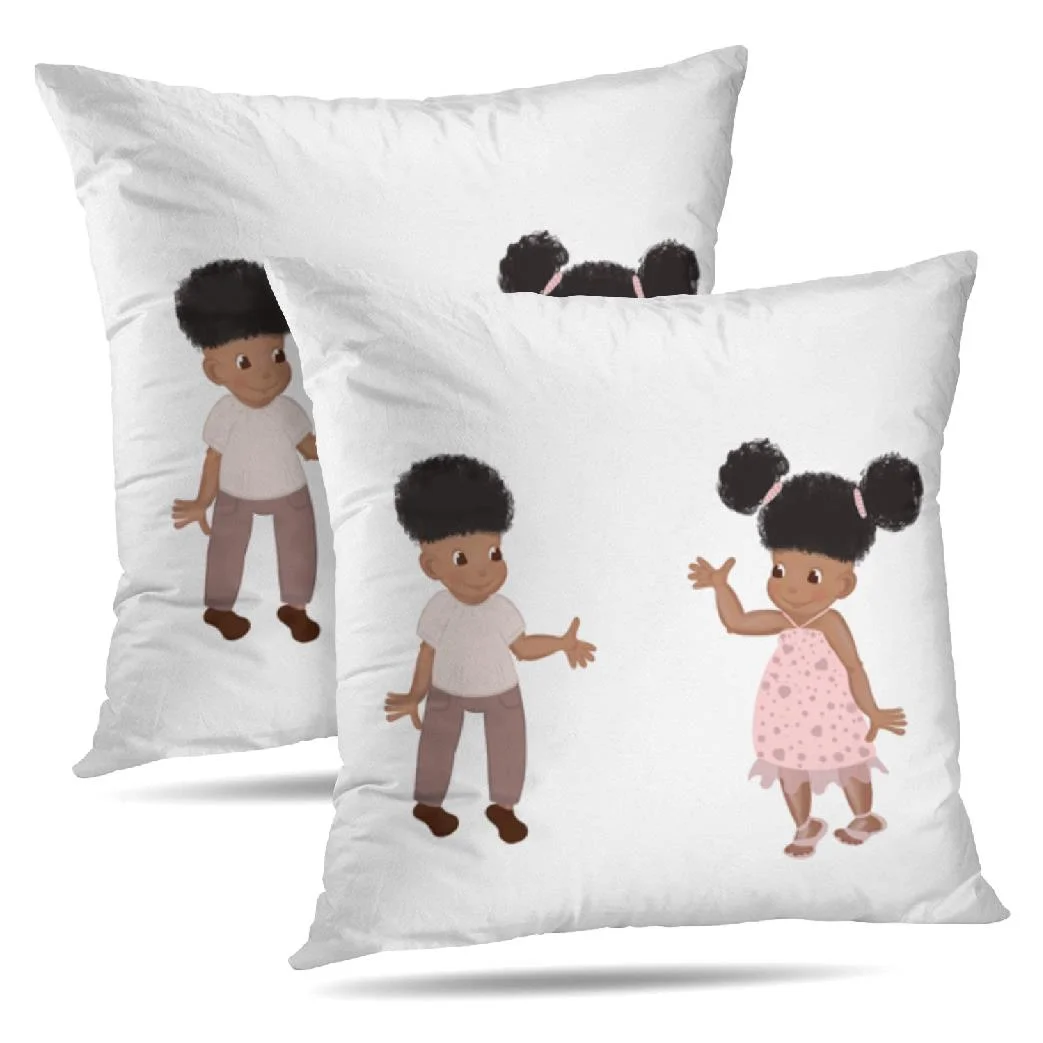 LALILO Throw Pillow Covers Afro American Baby Boy Girl Talking Cushion Cover 18