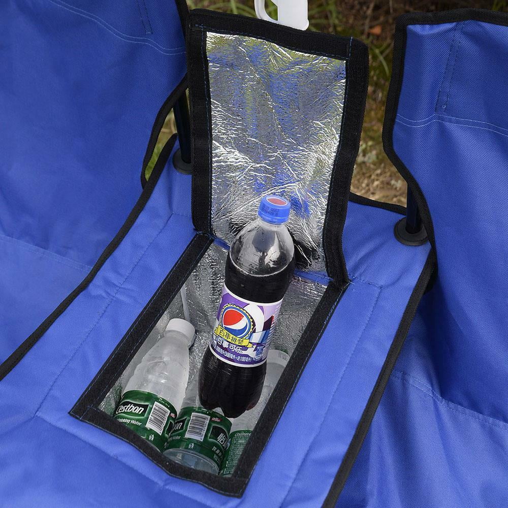 Double Folding Chair with Umbrella Picnic Cooler Camping Beach Table