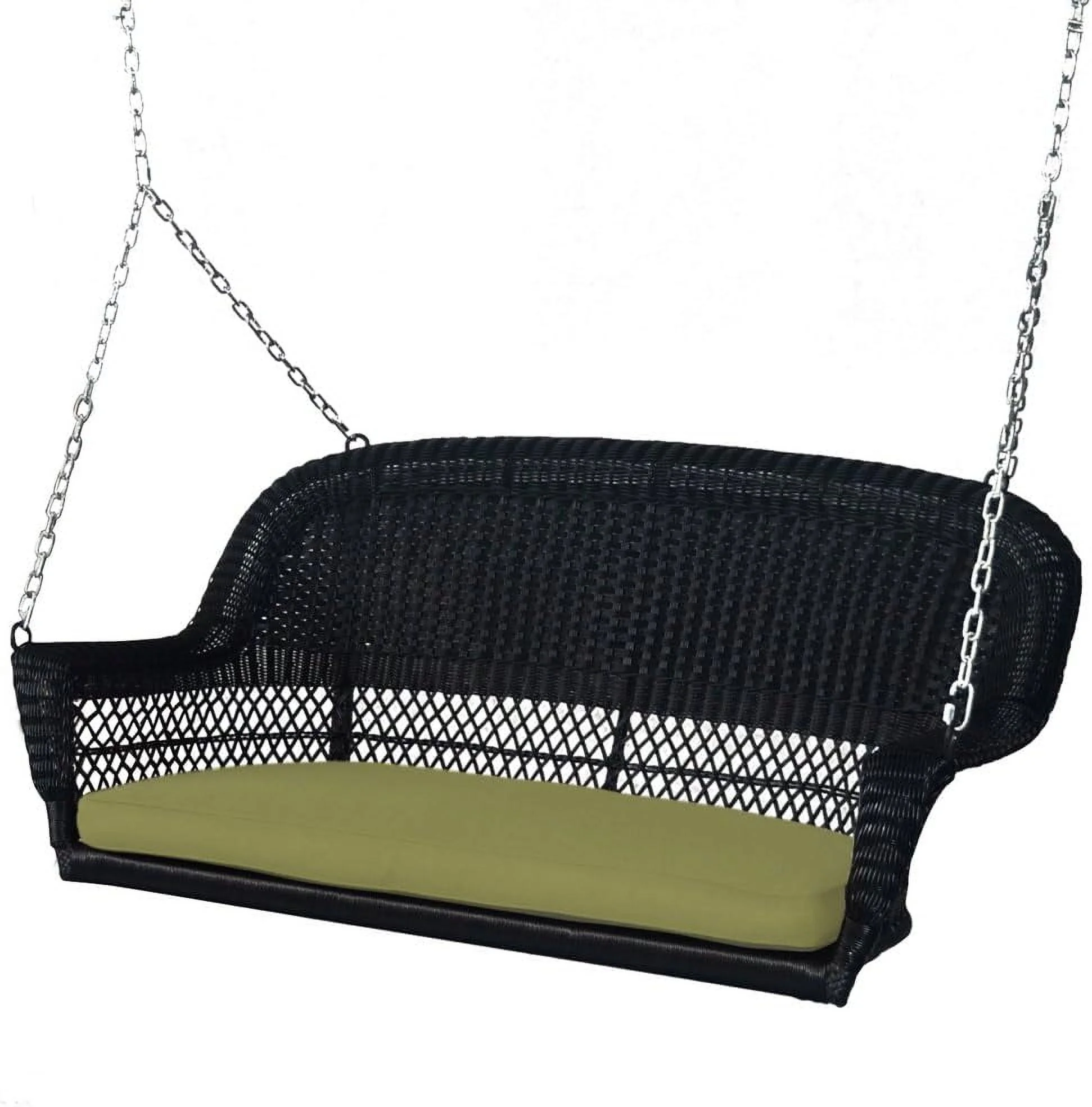 Wicker Porch Swing, Black