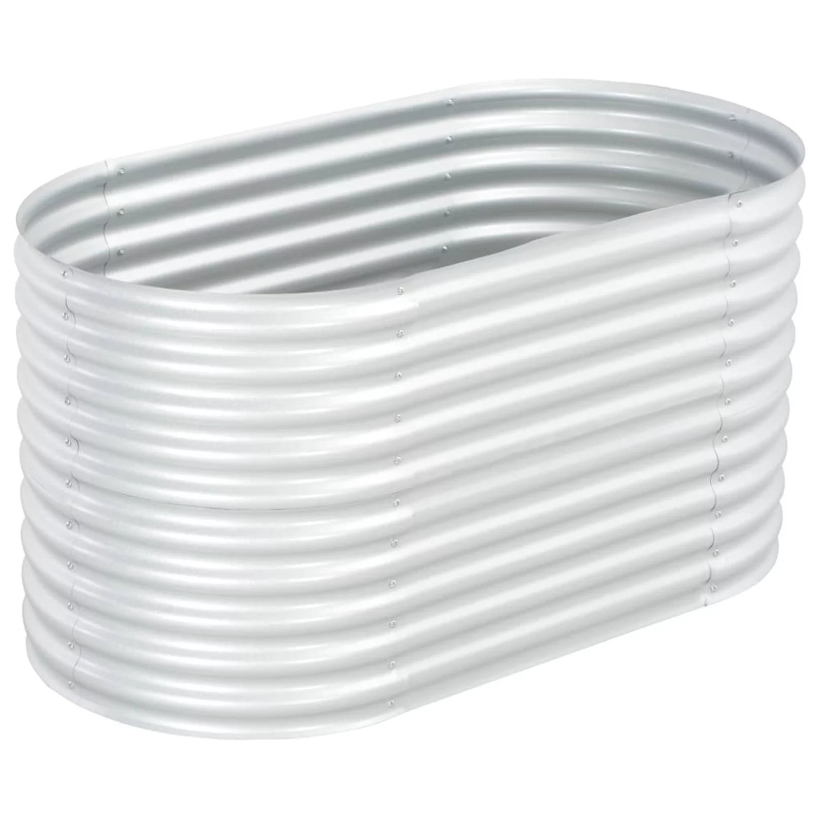 Anself Garden Planter Raised Bed Galvanized Steel Patio Flower Plant Herb Vegetable Bed Metal Silver for Balcony, Backyard, Deck  Furniture DIY Decor 62.9 x 31.4 x 31.8 Inches (L x W x H)