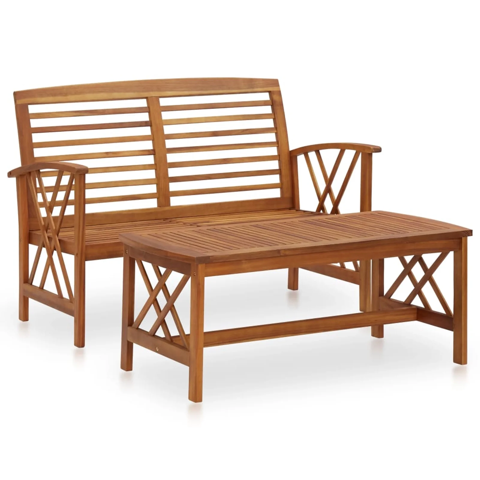 Walmeck 2 Piece Patio Set Solid Acacia Wood
