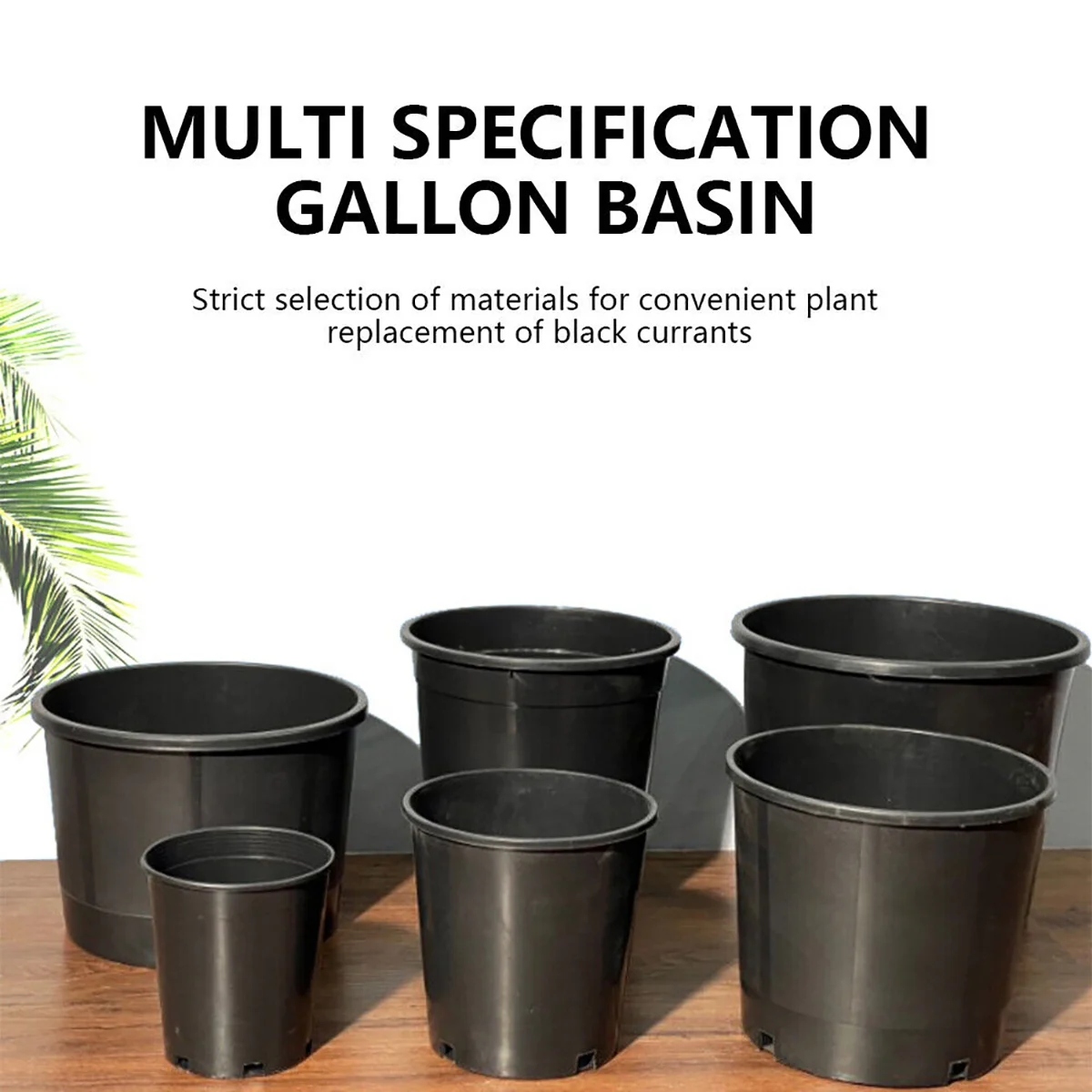 WSYW 3 Gallon Plastic Plant Flower Pot Nursery Garden Seed Containers 5 Pack
