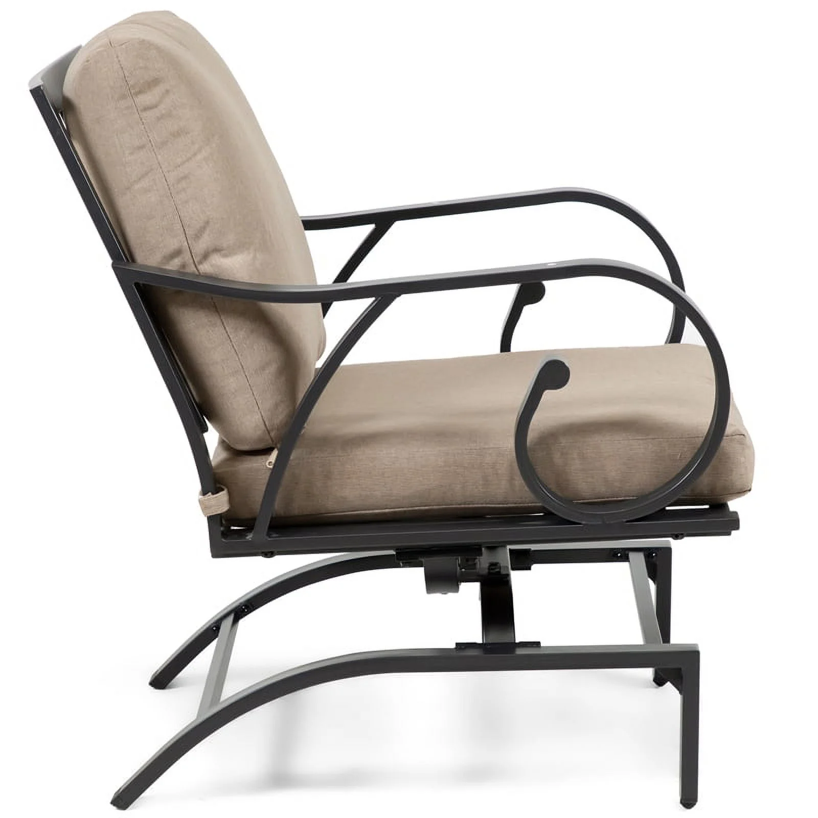 Kingfisher Lane 3-Piece Metal & Polyester Fabric Bistro Set in Black/Brown