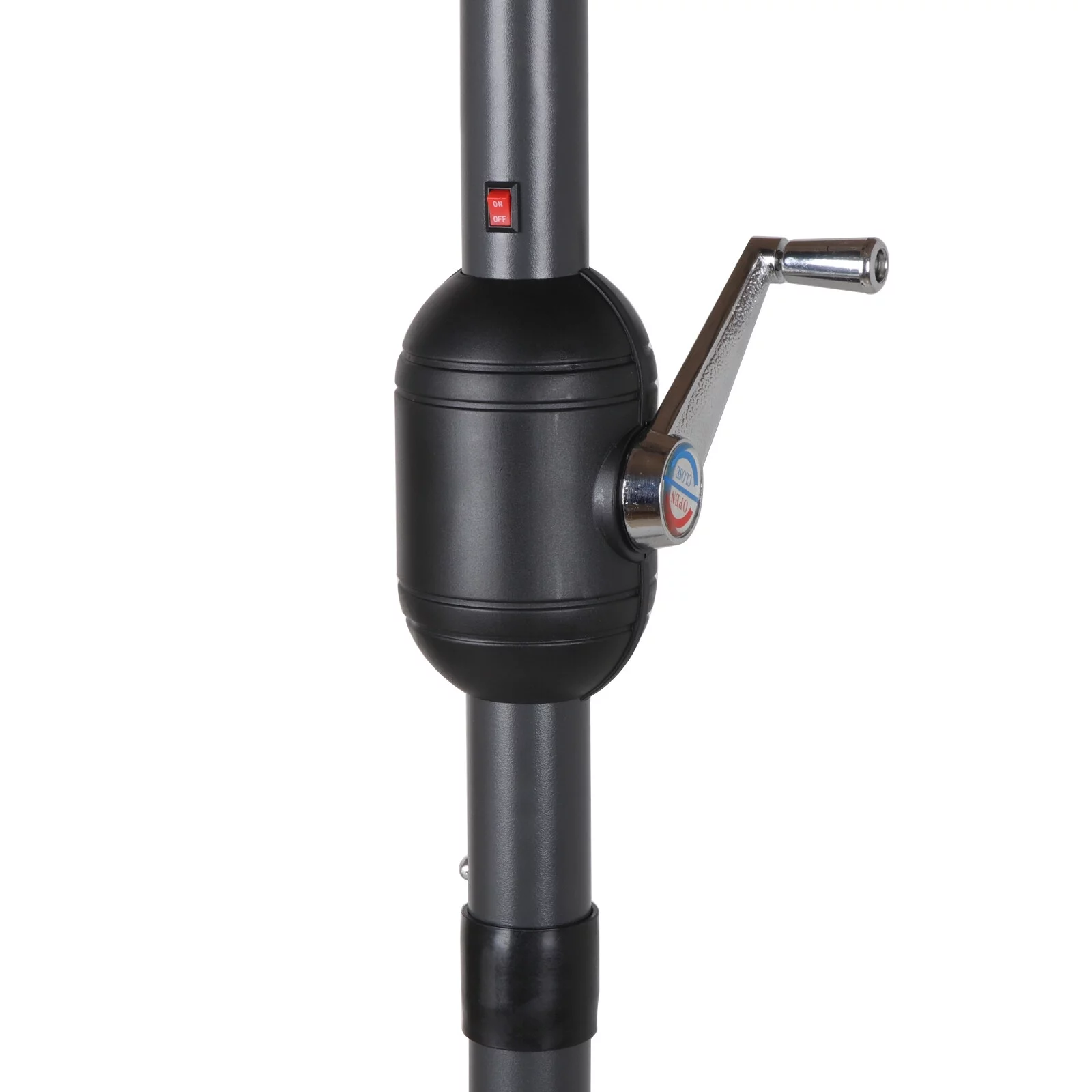 SuperDeal Patio Solar Umbrella 32 LED Tiltable Crank Height Adjustable 10 ft, Brown