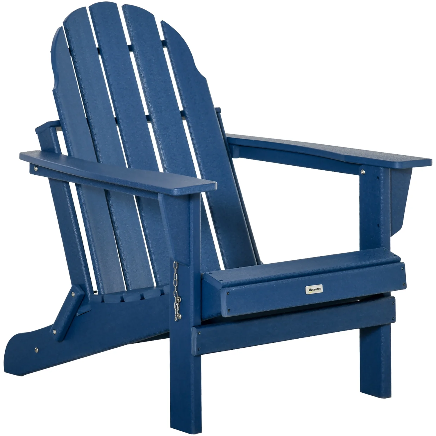 DremFaryoyo Folding Adirondack Chair  Faux Wood Patio & Fire Pit Chair  Weather Resistant HDPE for Deck  Outside Garden  Porch  Backyard  Blue