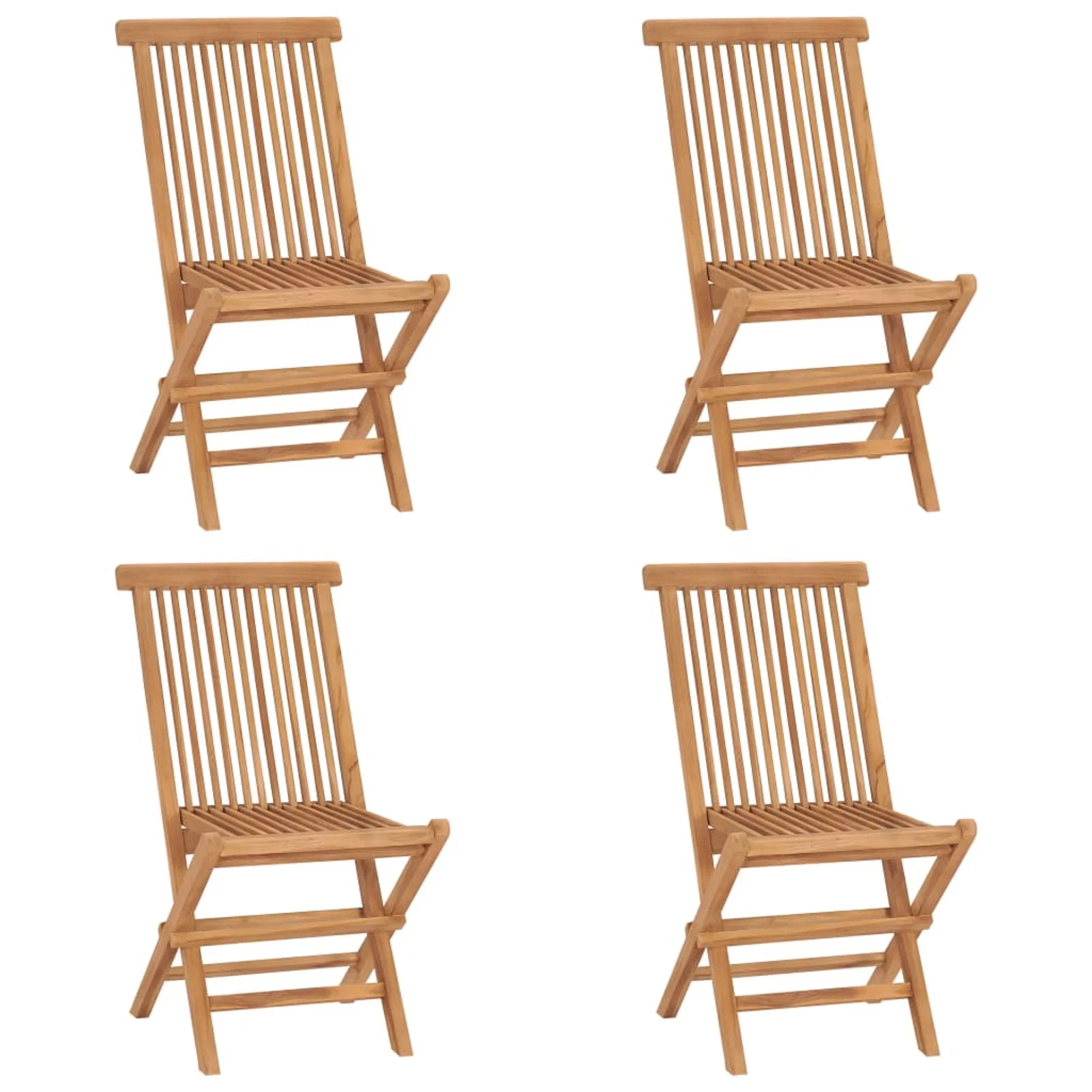 Anself 5 Piece Folding Patio Dining Set Solid Wood Teak