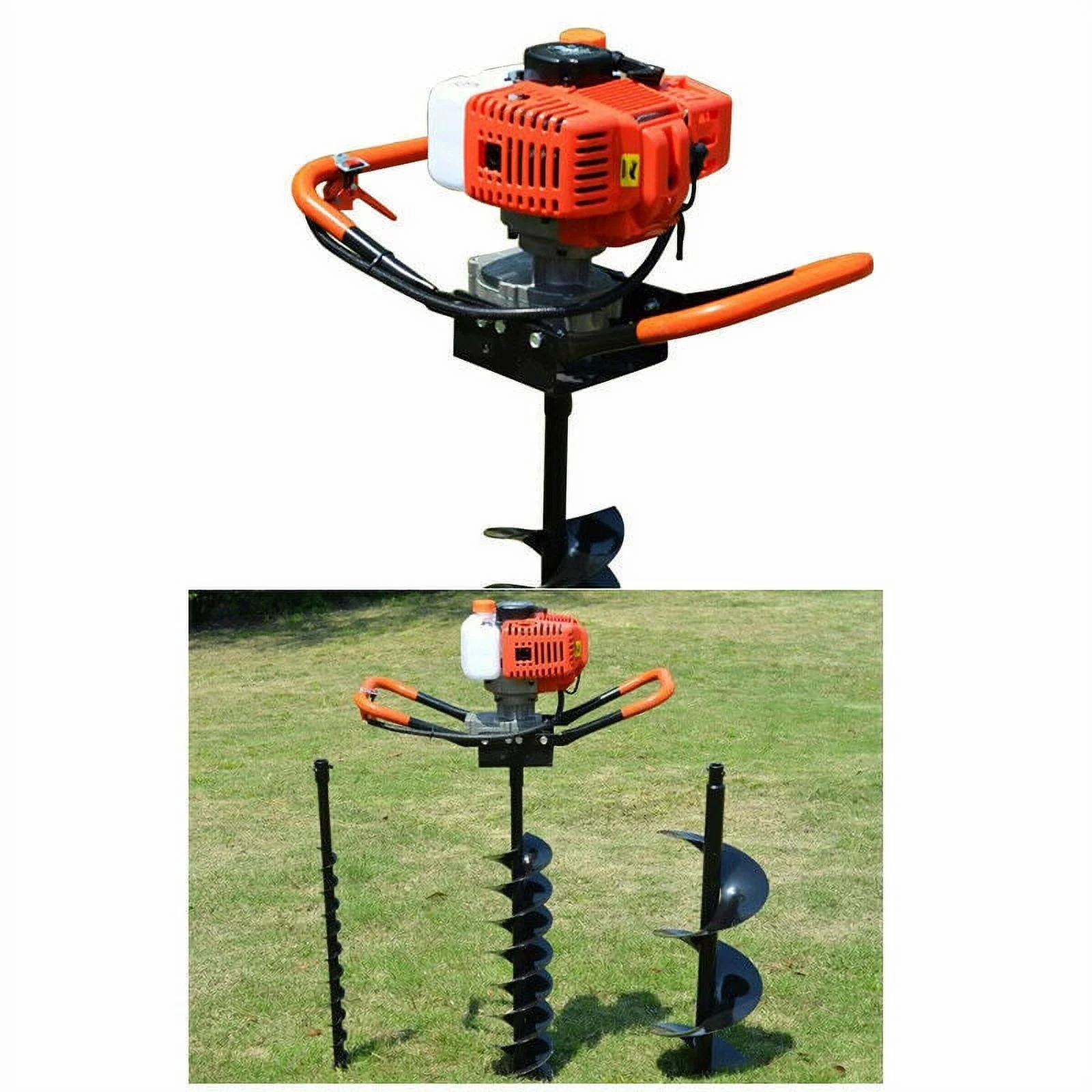 52CC 2-Stroke Post Hole Digger Gas Powered Auger Borer Fence Ground Drill+3 Bits