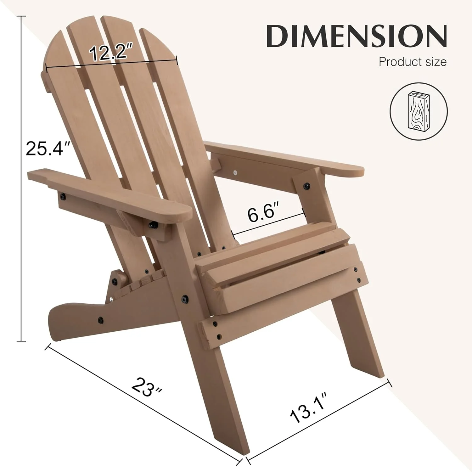 Kids Adirondack Chair, Outdoor Wooden Accent Toddler Adirondack Chair, Folding Adirondack Chair, Comfortable Kids Fire Pit Lounge Chairs for Yard, Garden, Patio (Brown)
