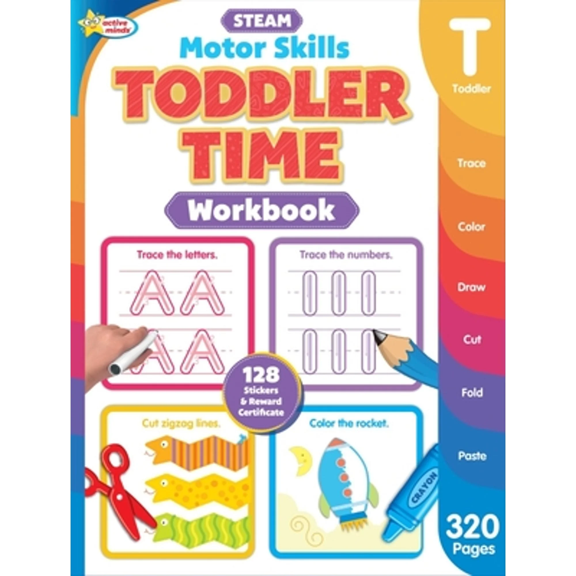 Pre-Owned Active Minds Toddler Time: A Steam Workbook (Paperback) by Sequoia Children's Publishing