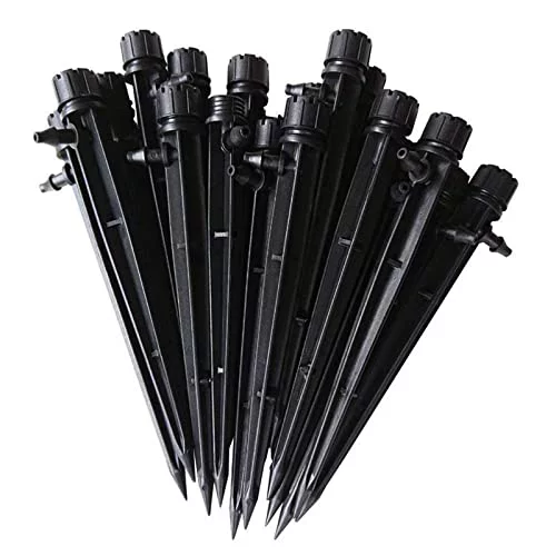 25 Pack 360 Degree Adjustable 13cm Irrigation Dripper Inserting Ground 4/7mm Hose Garden Watering Vortex Sprinkler 1/4