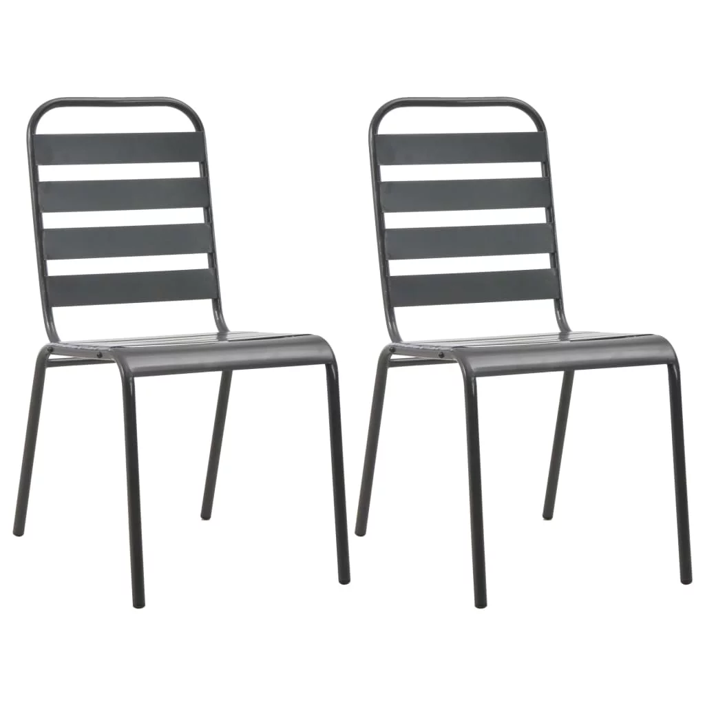 OWSOO 3 Piece Bistro Set Steel Dark Gray