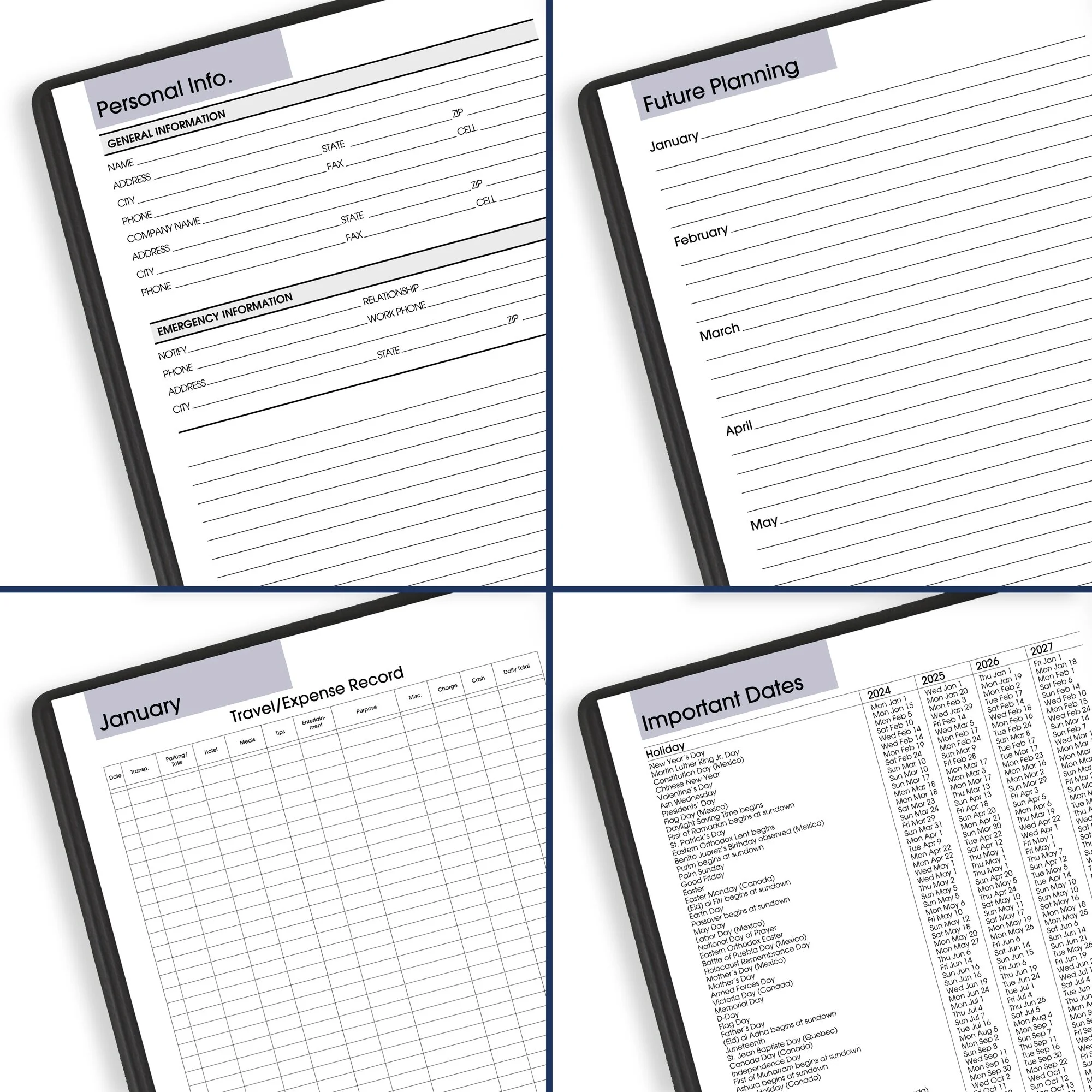 AT-A-GLANCE DayMinder Executive 2024 Weekly Monthly Planner with Notes Black