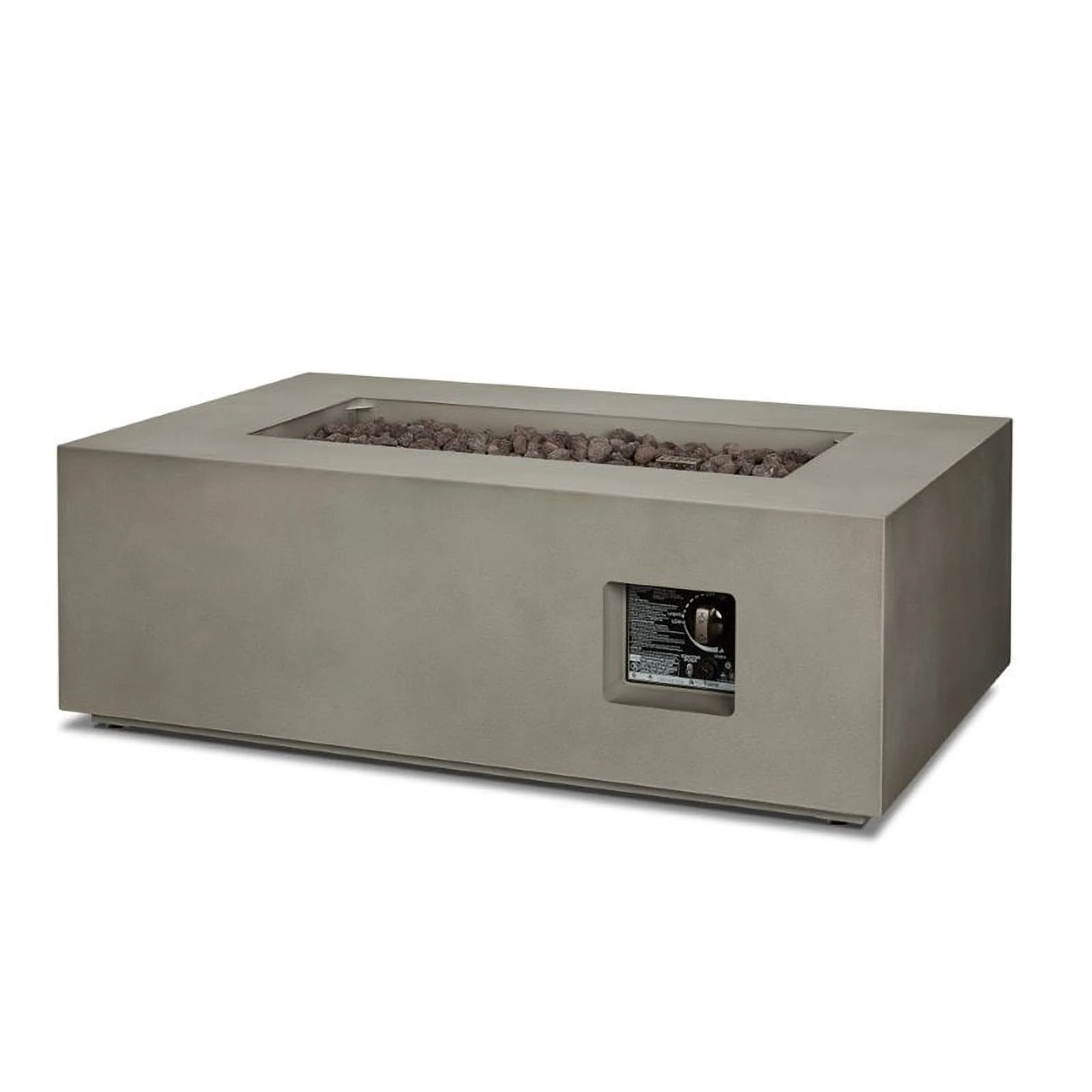 Home Square 3-Piece Set with Small Fire Table with Patio Loveseat End Table