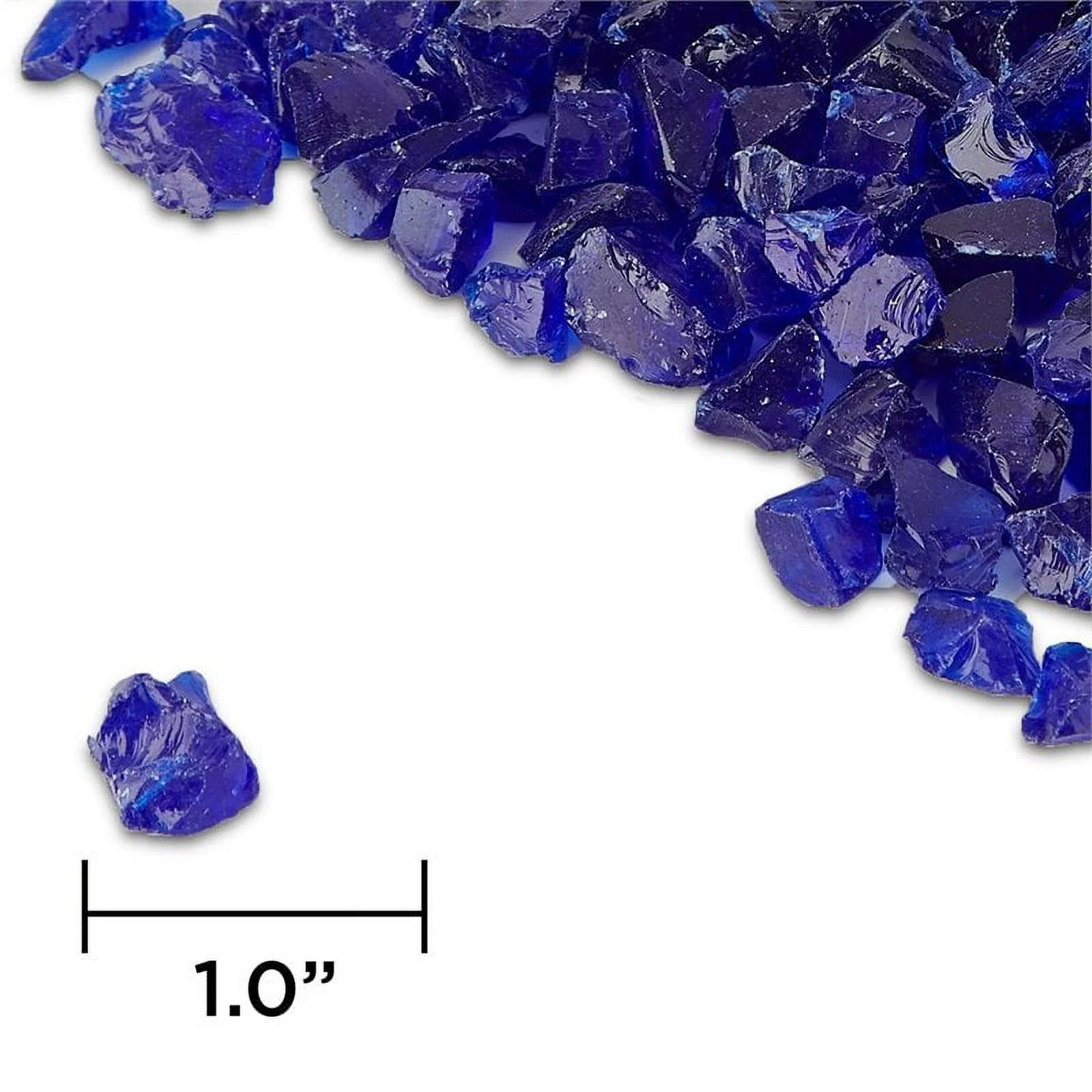 Home Square 2-Piece Set with Fire Pit Bowl & Fire Glass in Shale/Cobalt Blue