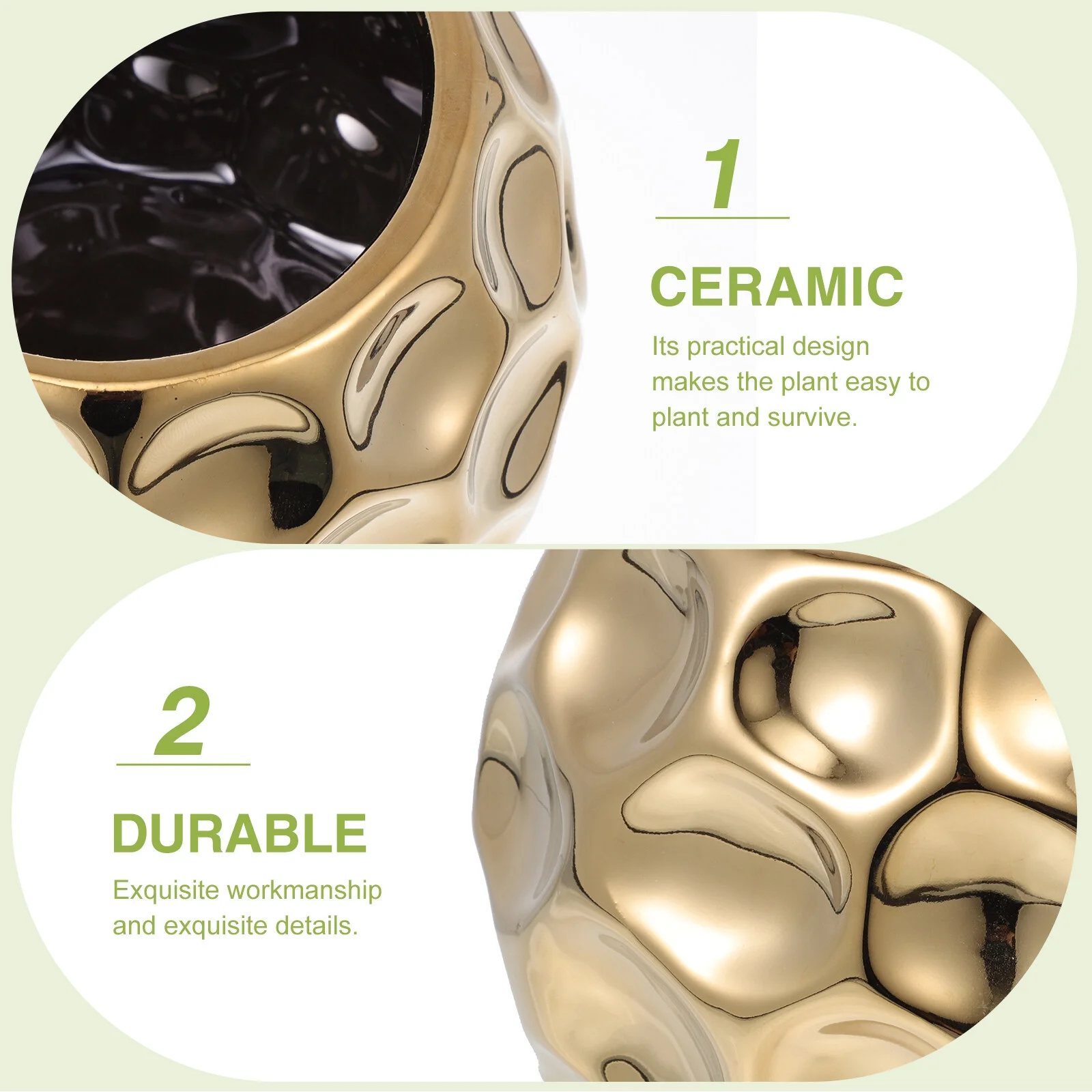 Gongxipen 1pc Delicate Gardening Flowerpot Ceramic Flower Pot Potted Plant Container