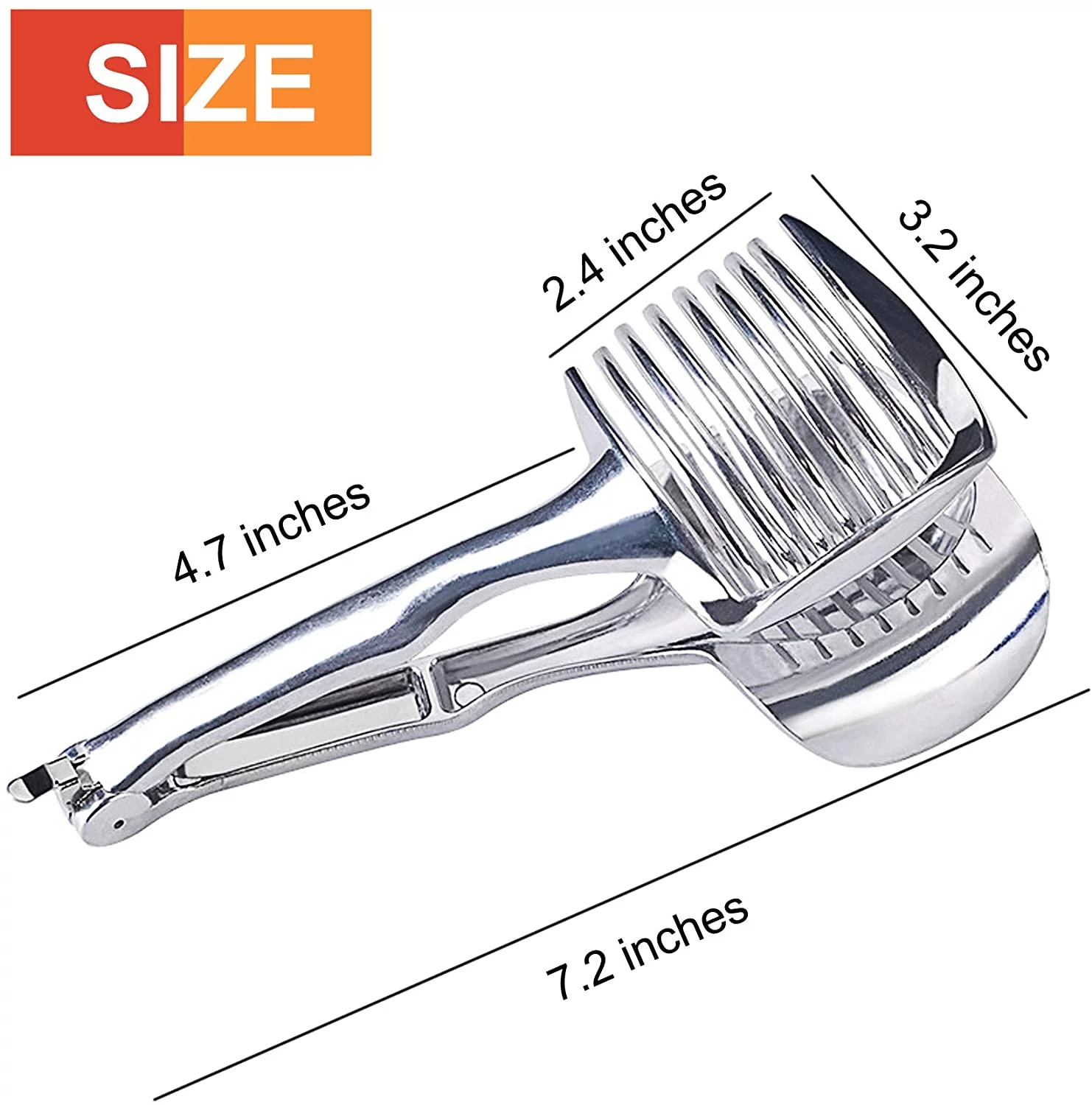 Tomato Slicer Lemon Cutter Holder Aluminum Alloy Easy Slicing Round Fruits Kiwi Lime Vegetables Onion Potato Cutter Guide Tongs with Handle Kitchen Cutting Aid Holder Tool