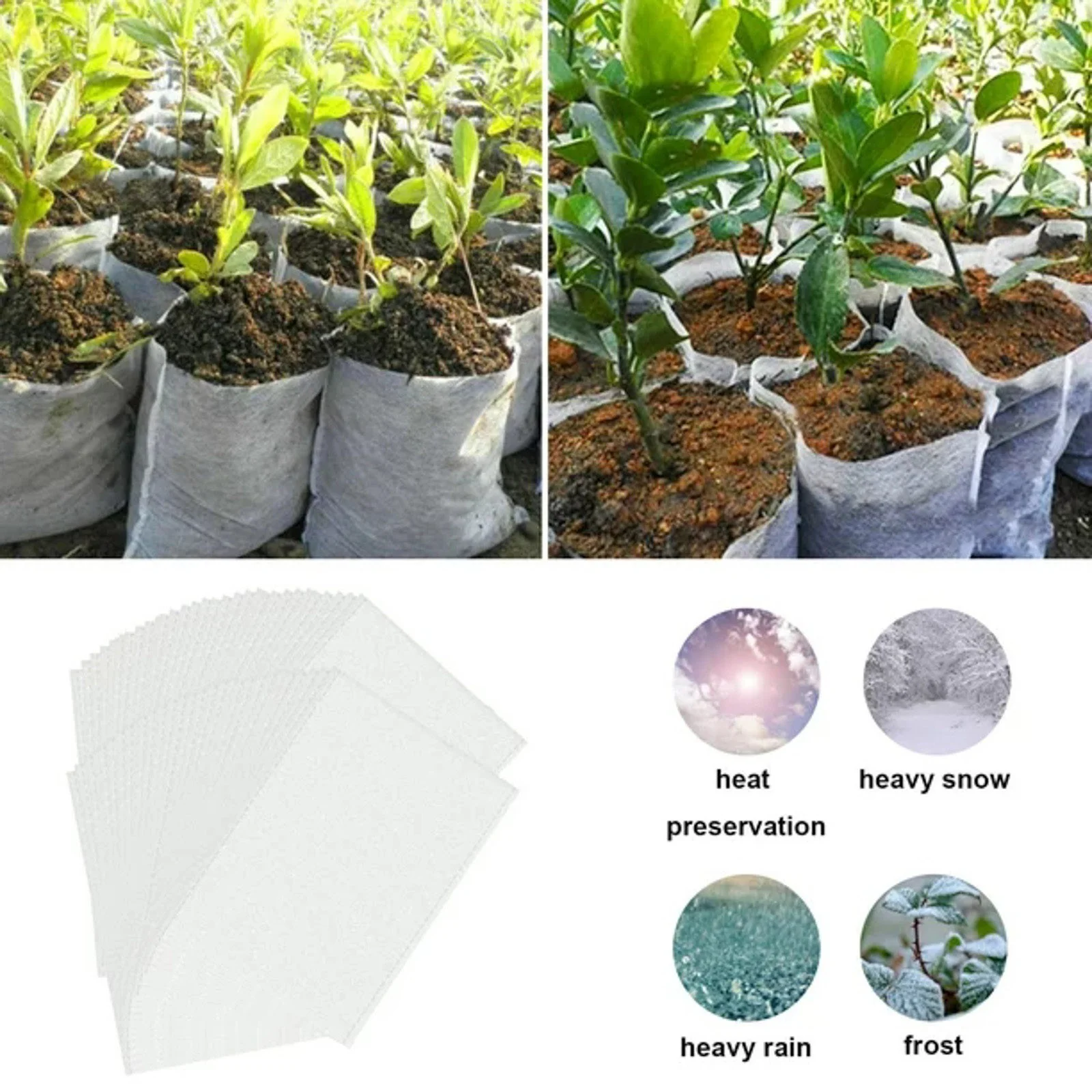 FHKOEGHS Betel Nut 100PCS Non Woven Nursery Bag Sets Family Garden Seedling Cultivation Thickened Sapling Bag Can Degrade Potted 4.