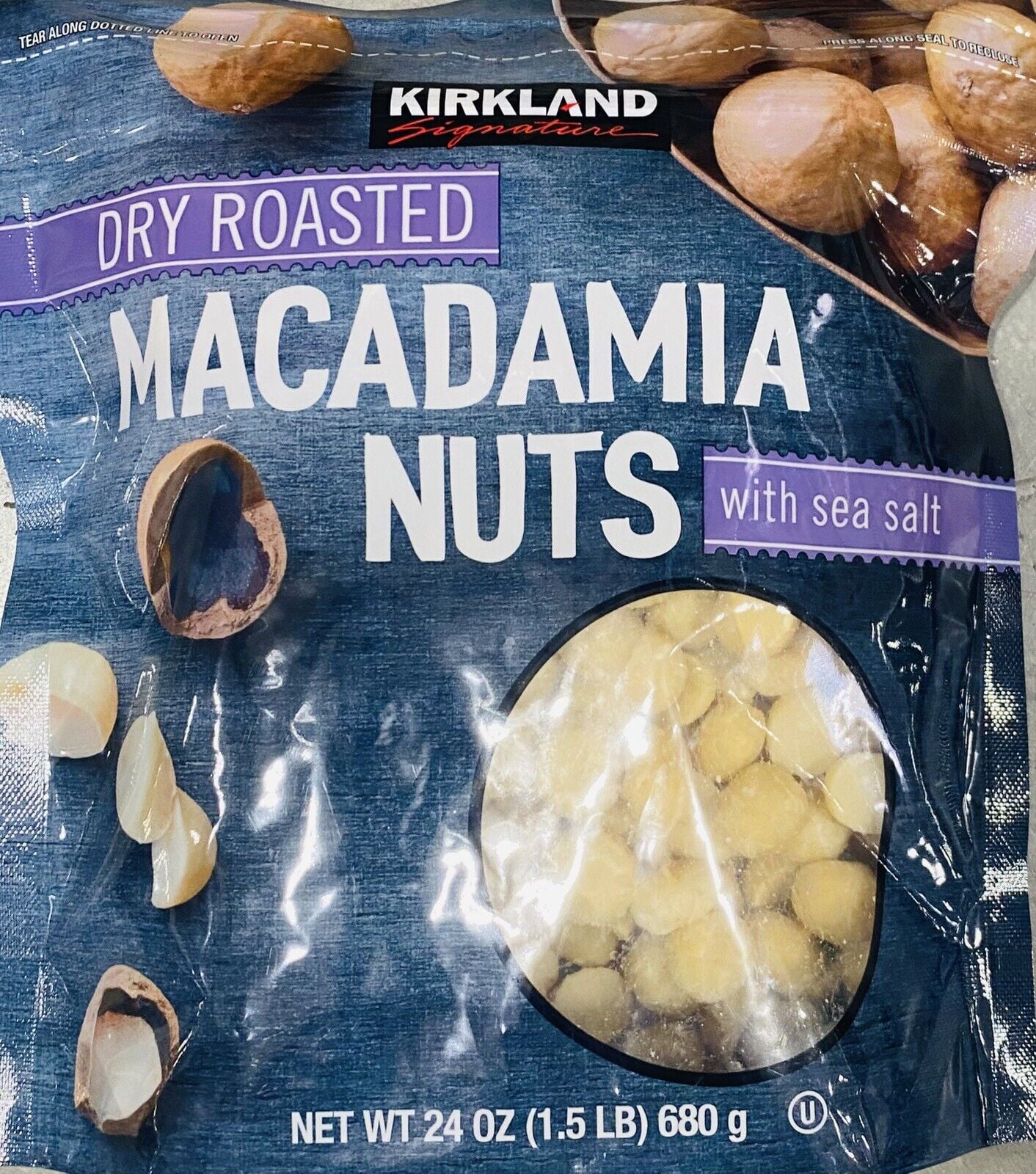 Signature Dry Roasted MACADAMIA NUTS With SEA SALT 24 oz Bag 1.5 Lbs