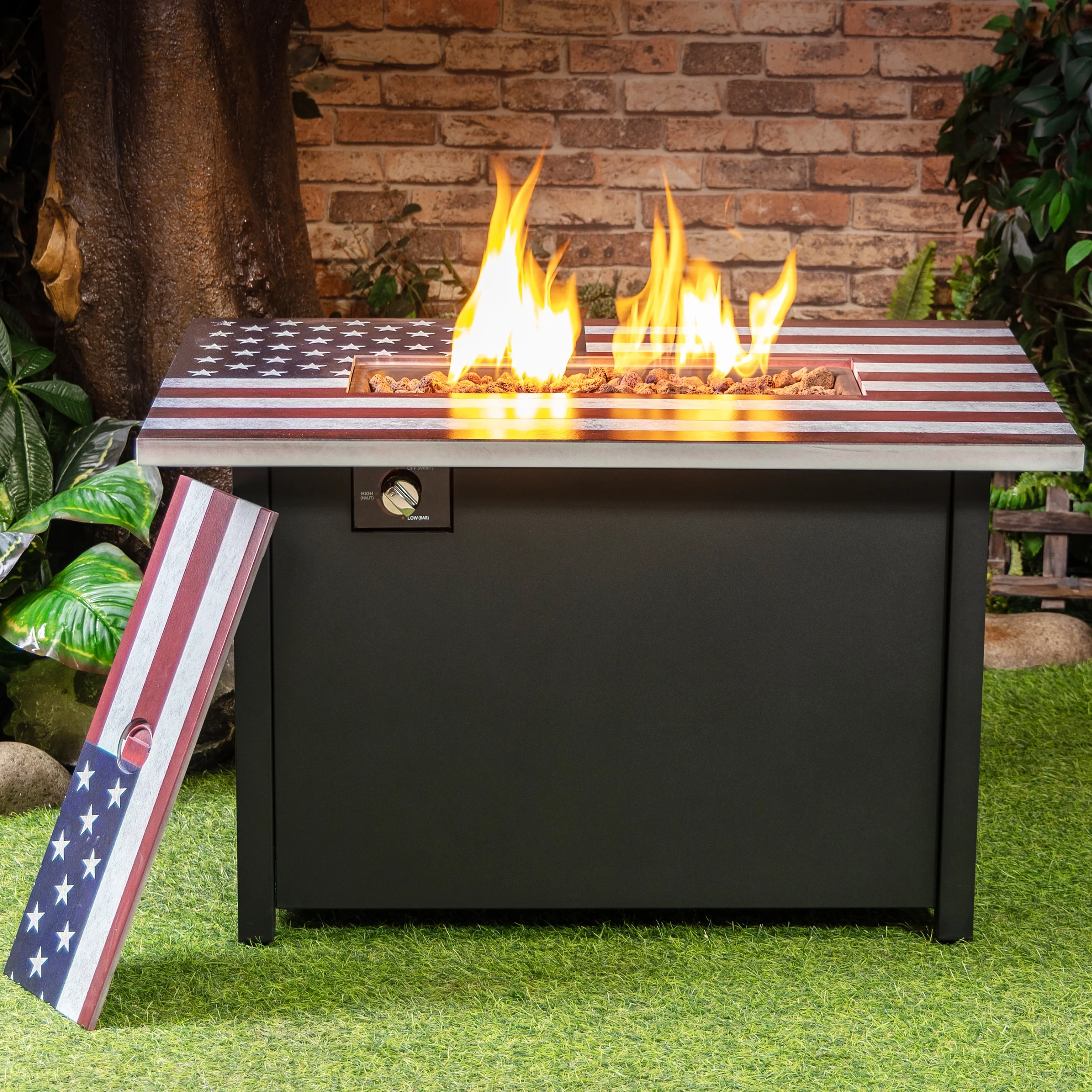40 Inch Rectangular Outdoor Commemorative 50,000 BTU Propane Firetable