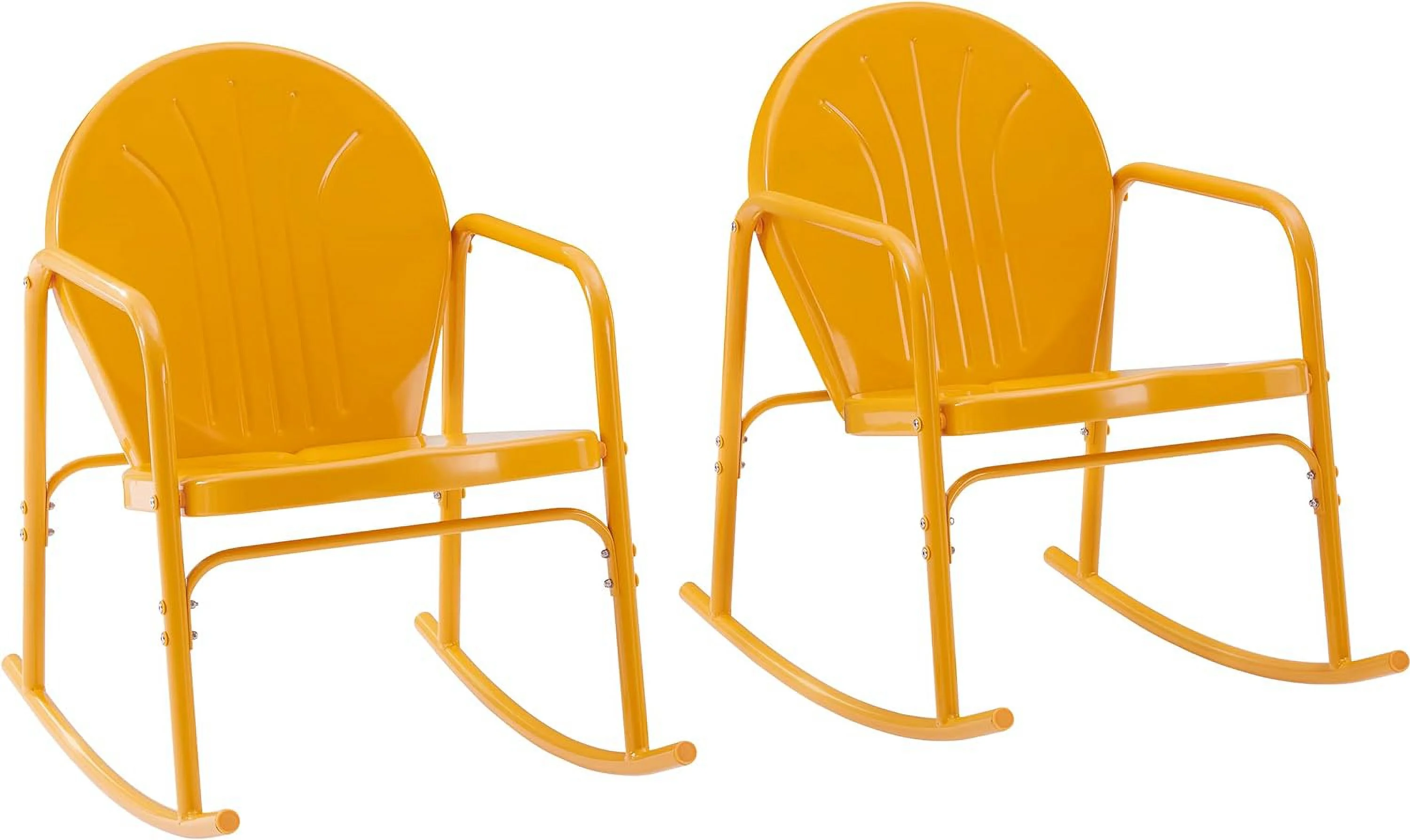 Griffith Metal Outdoor Rocking Chairs, Tangerine Gloss