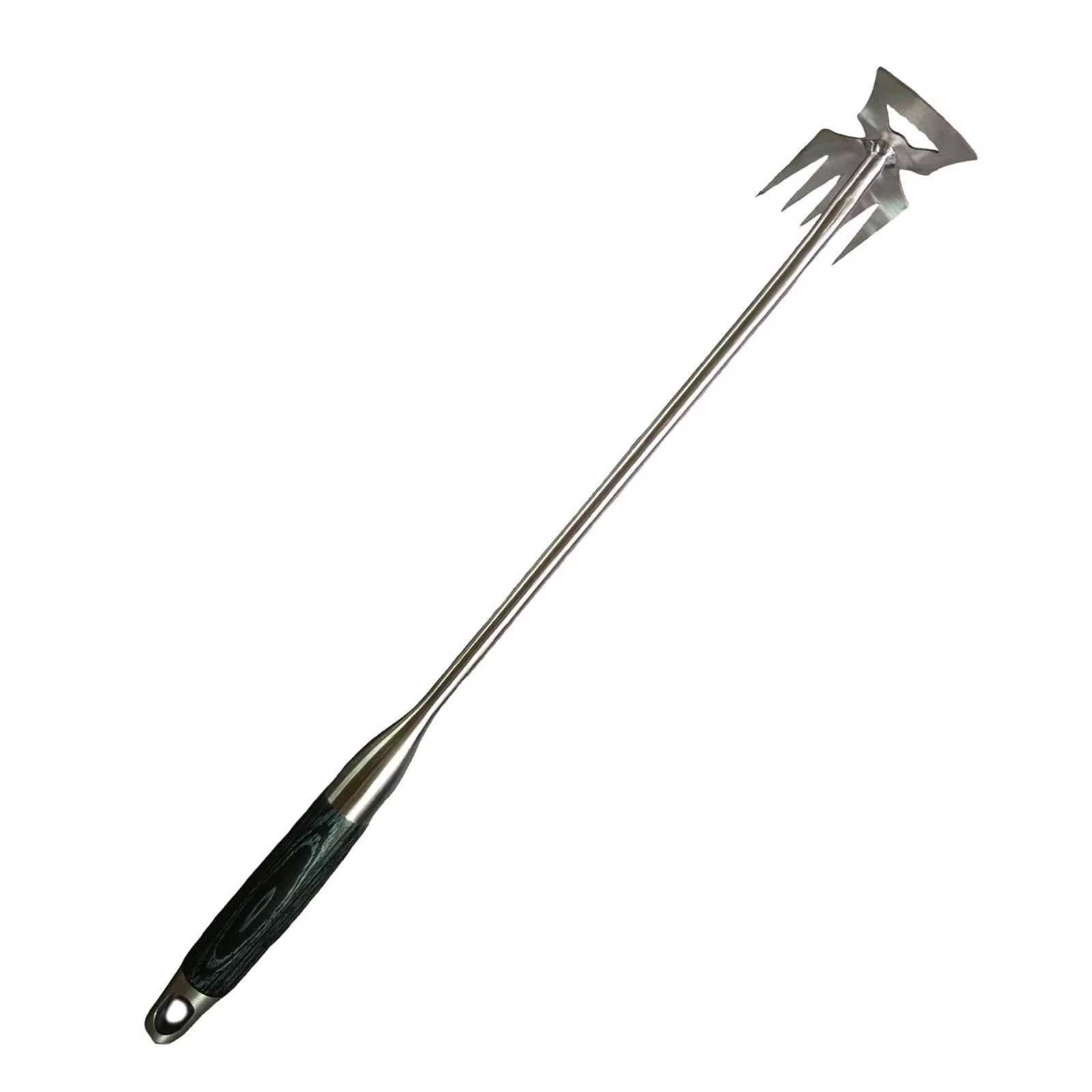 Patio Weeders Weeding Remover Tool 5 Tines Lightweight Dual Purpose Garden Lawn Care Multifunctional Weeder for Planting Bonsai Courtyard black wood handle