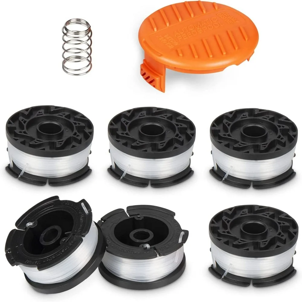NEWCE String Trimmer Line for Ryobi One Plus Auto-Feed Cordless Trimmers (6 Spools +1 Caps)