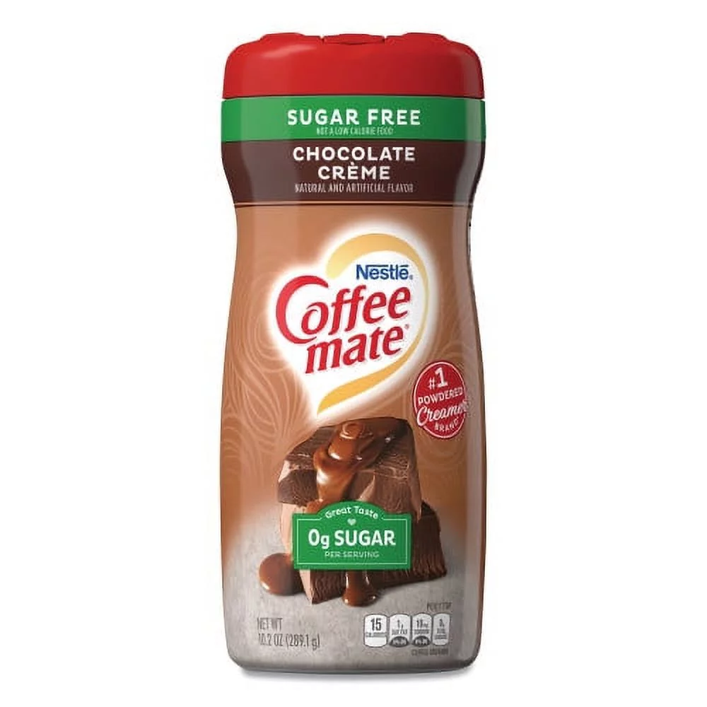 Coffee-mate Sugar Free Chocolate Creme Powdered Creamer, 10.2 oz, 6/Carton