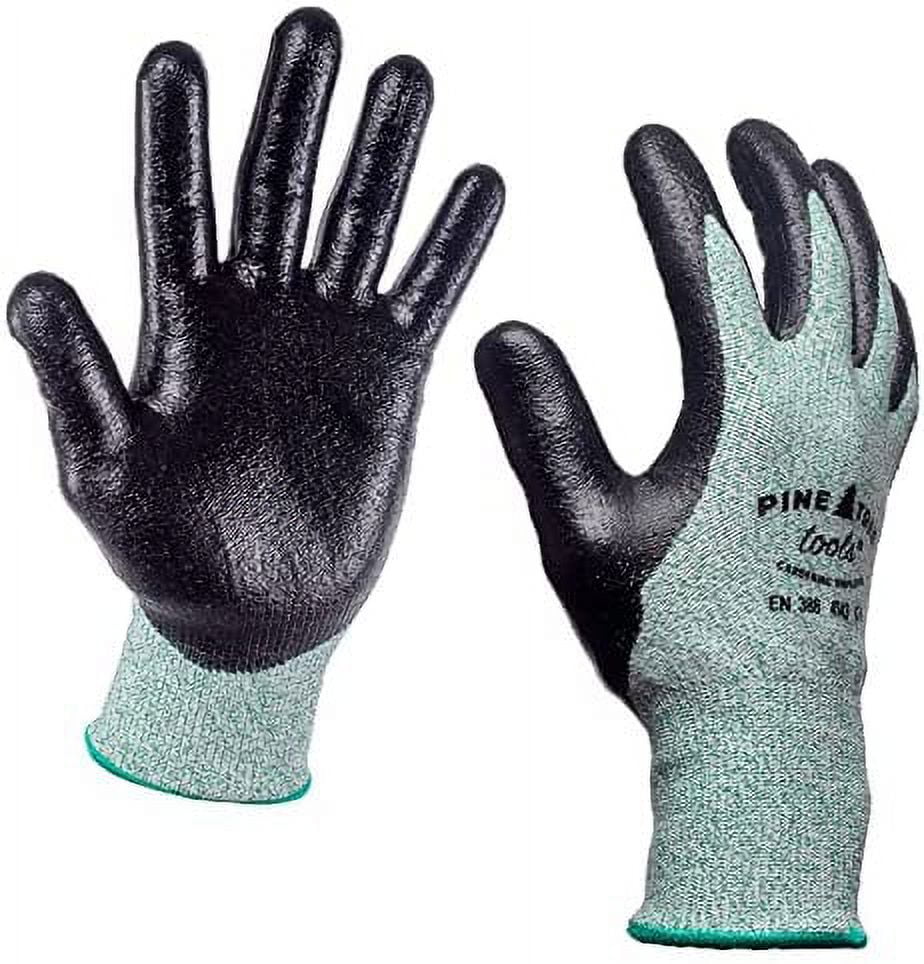 Pine Tree Tools Ultra Strong Safety Work Gloves, Double Rubber Coated Grip Men & Women's use in Gardening & Construction
